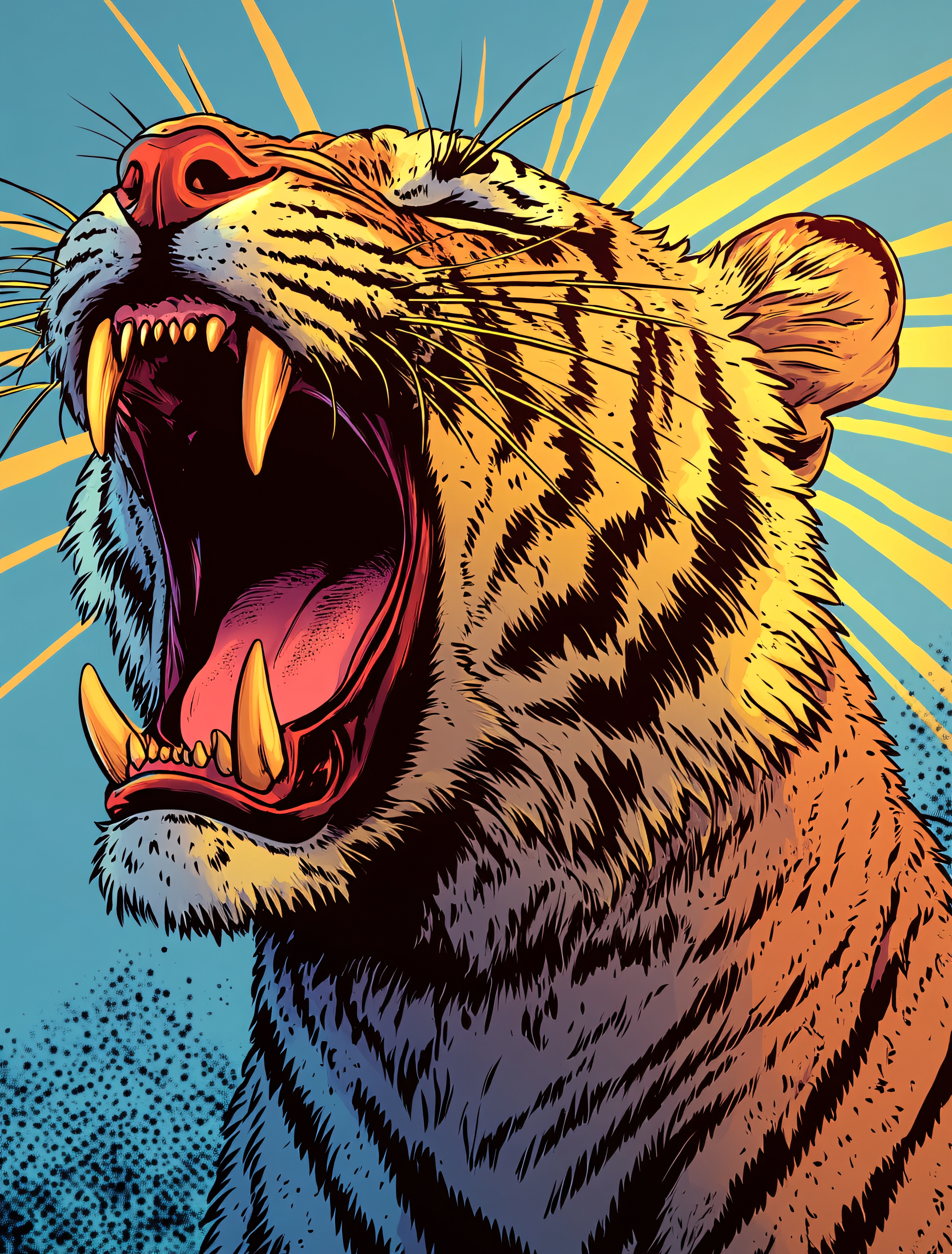 Roaring Tiger Illustration