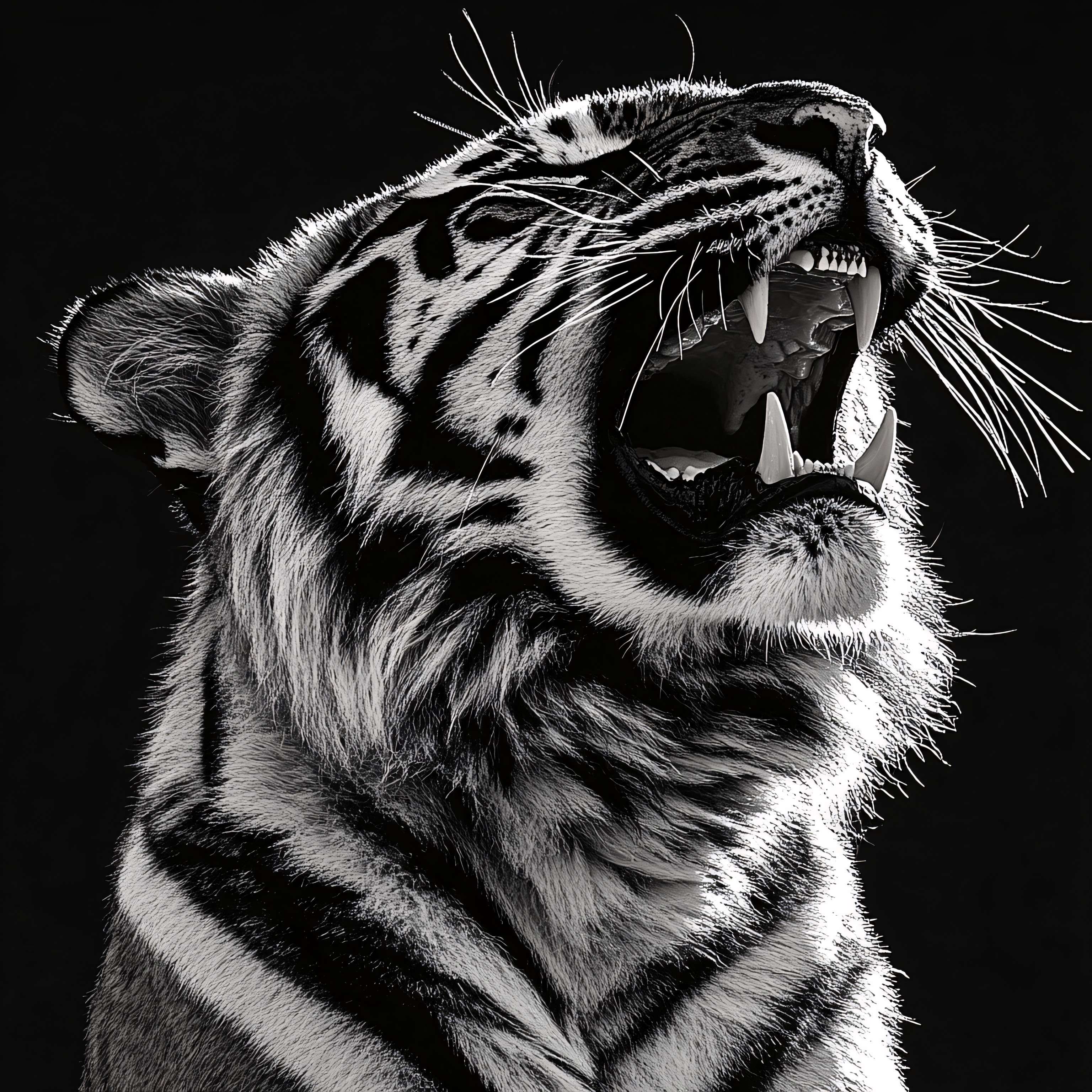 Roaring Tiger Portrait