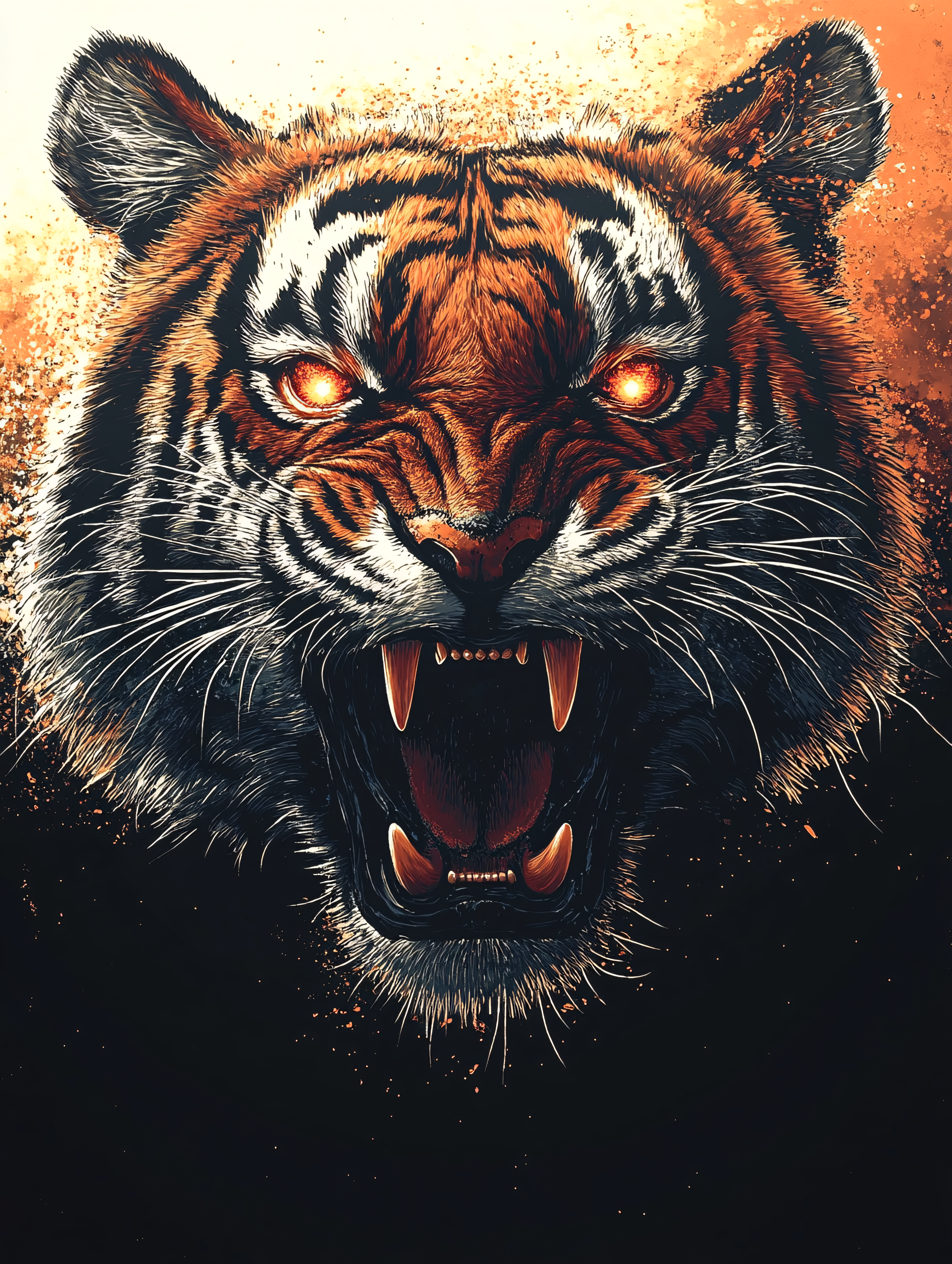 Roaring Tiger Portrait