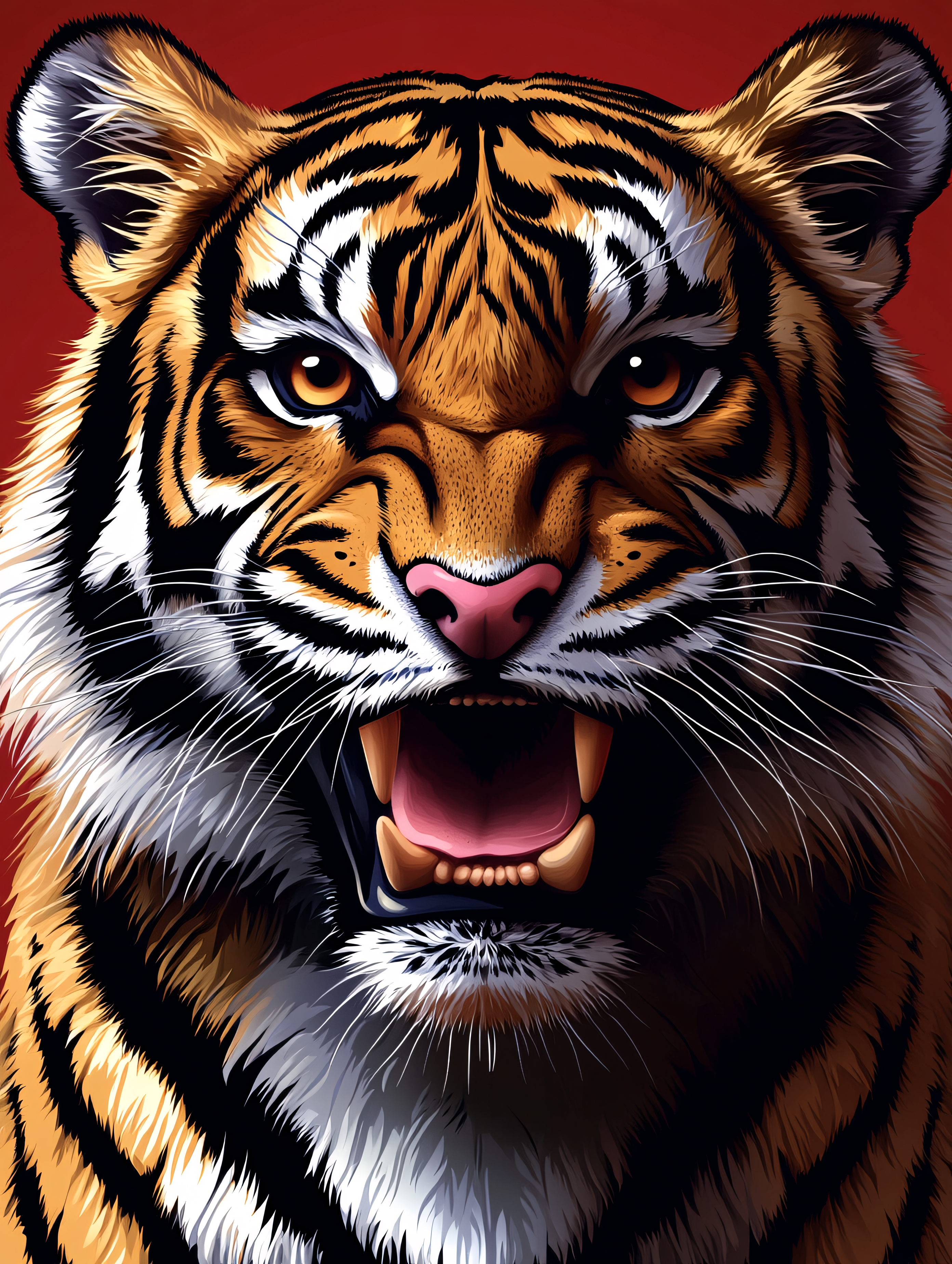 Roaring Tiger Portrait