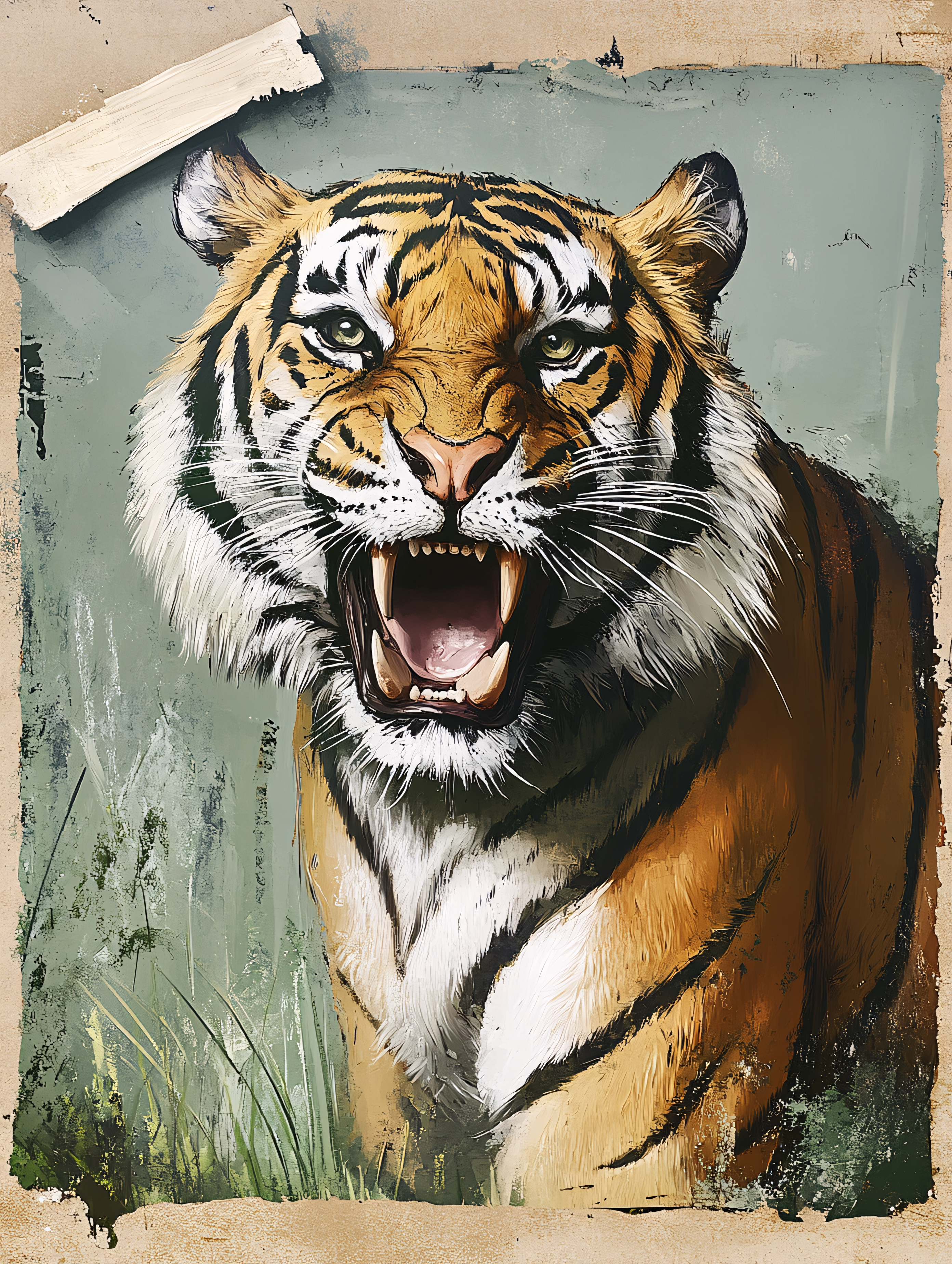 Roaring Tiger Portrait