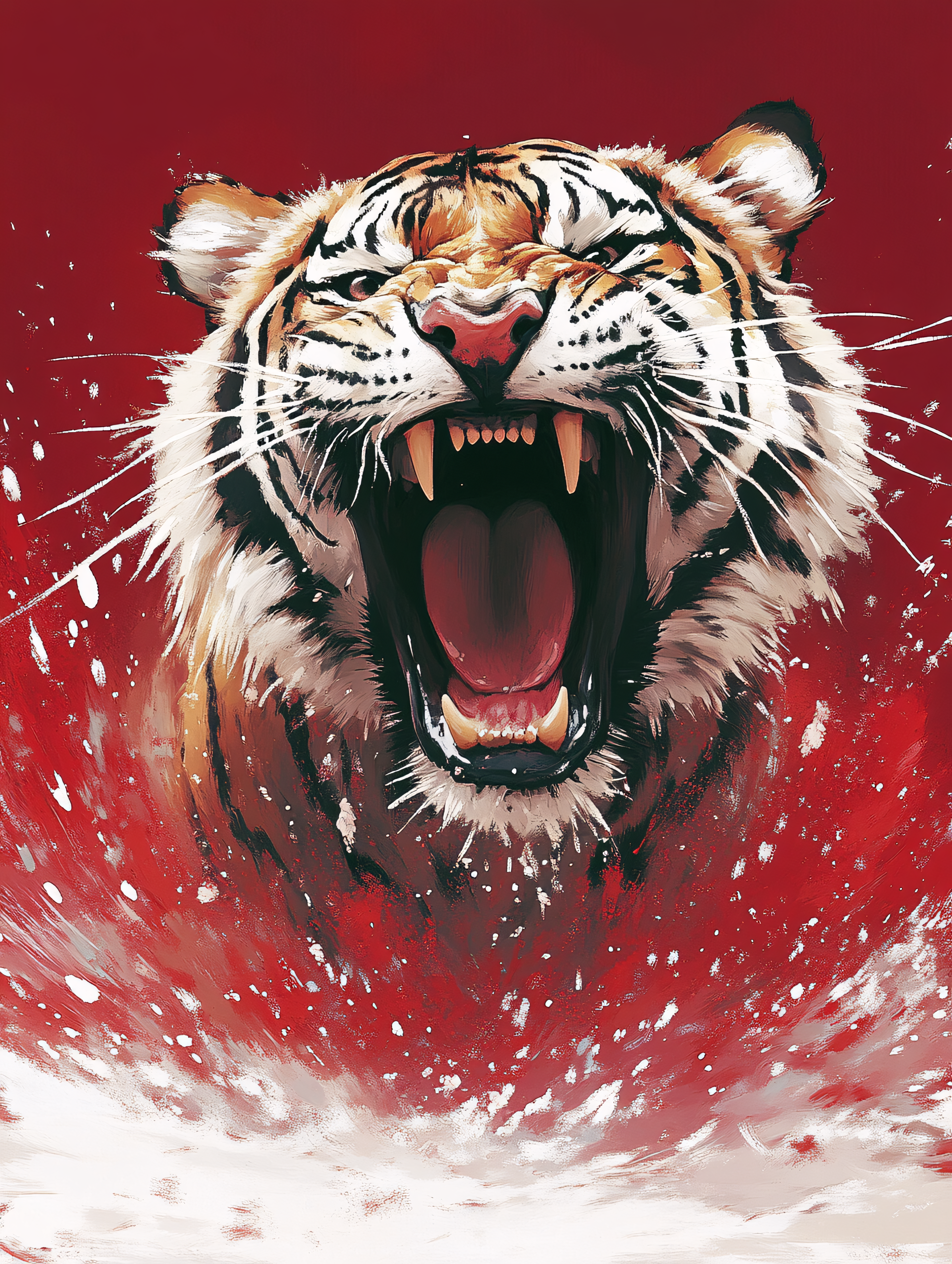 Roaring Tiger Portrait