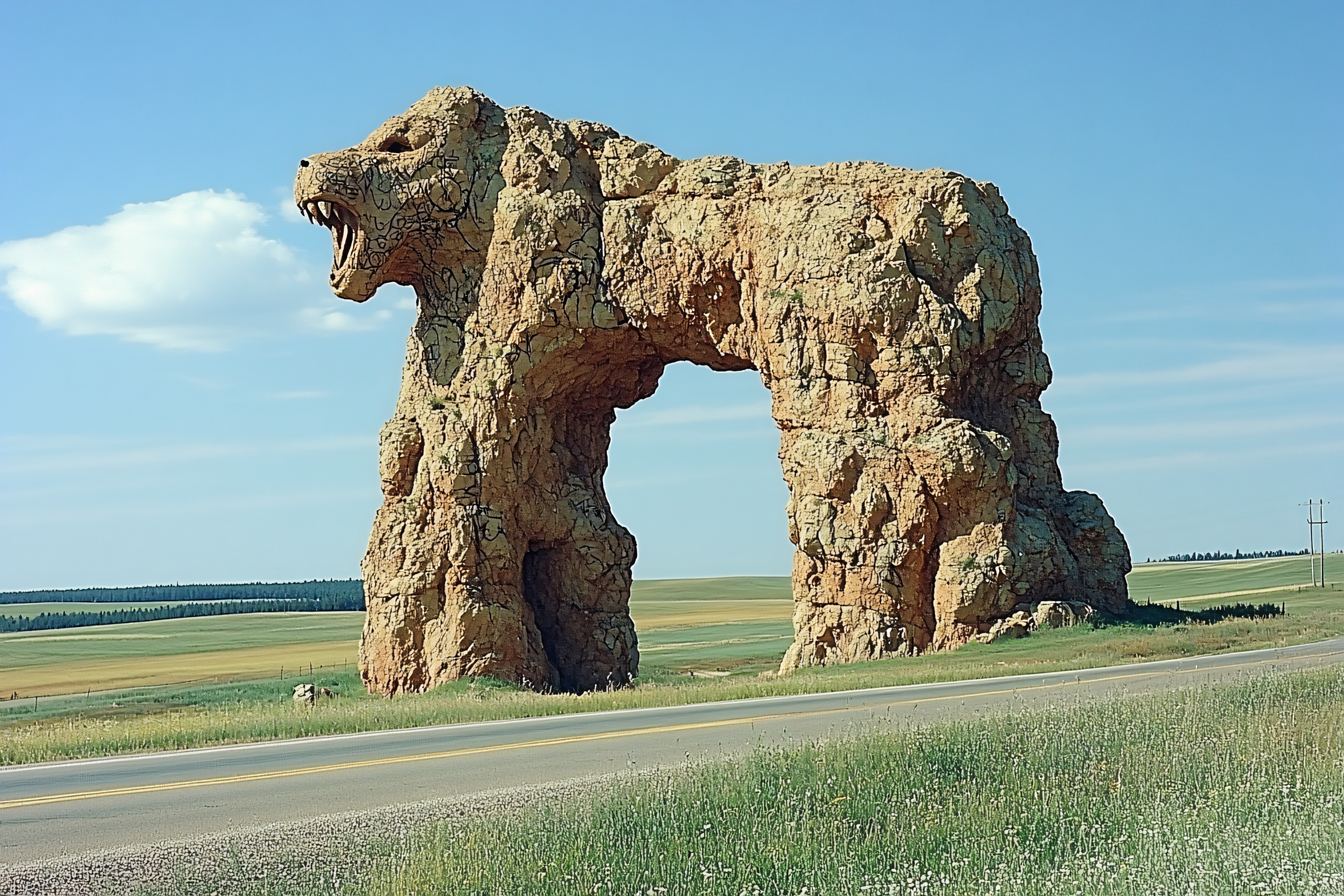 Rock Lion Sculpture