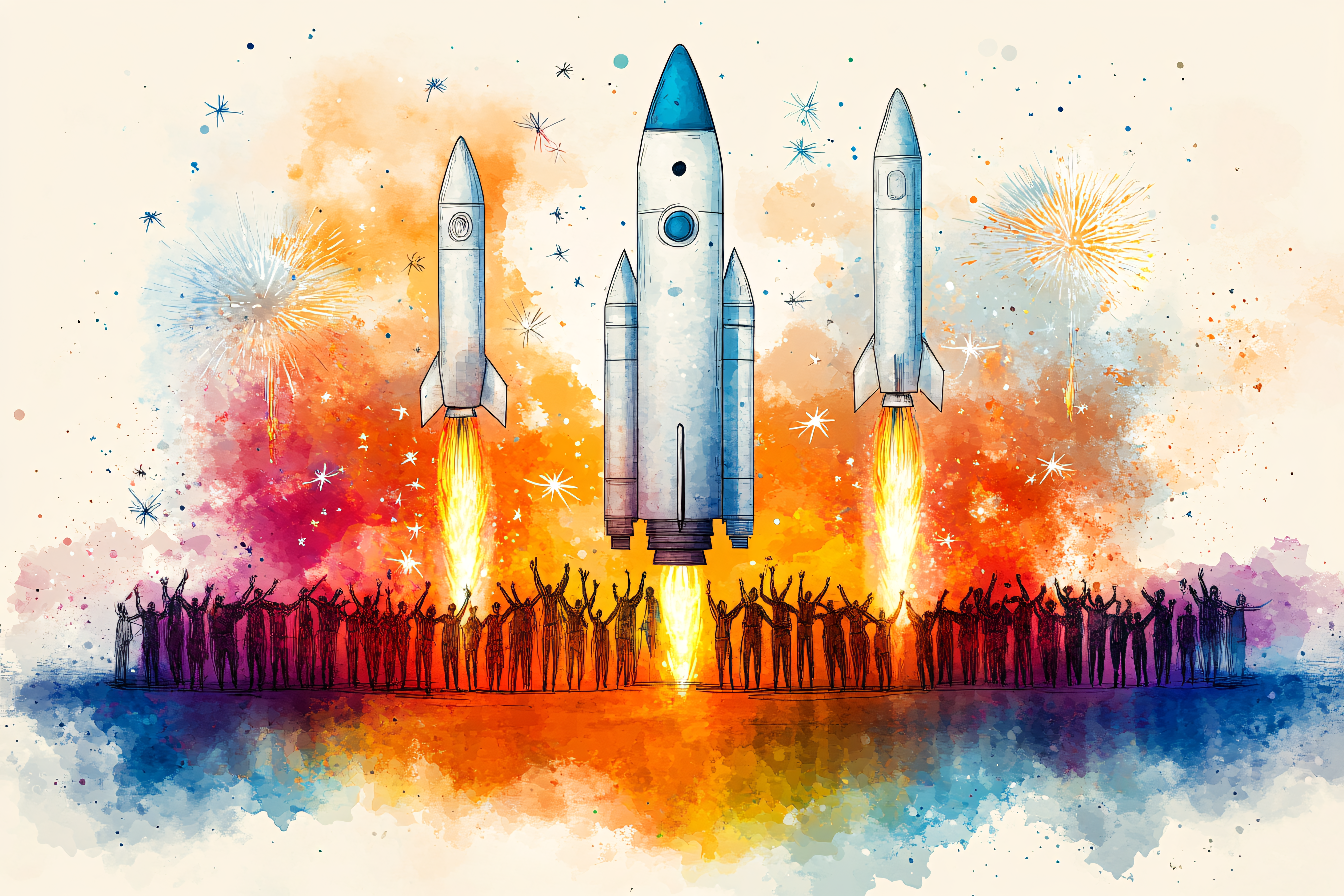 Rockets Launching Celebration