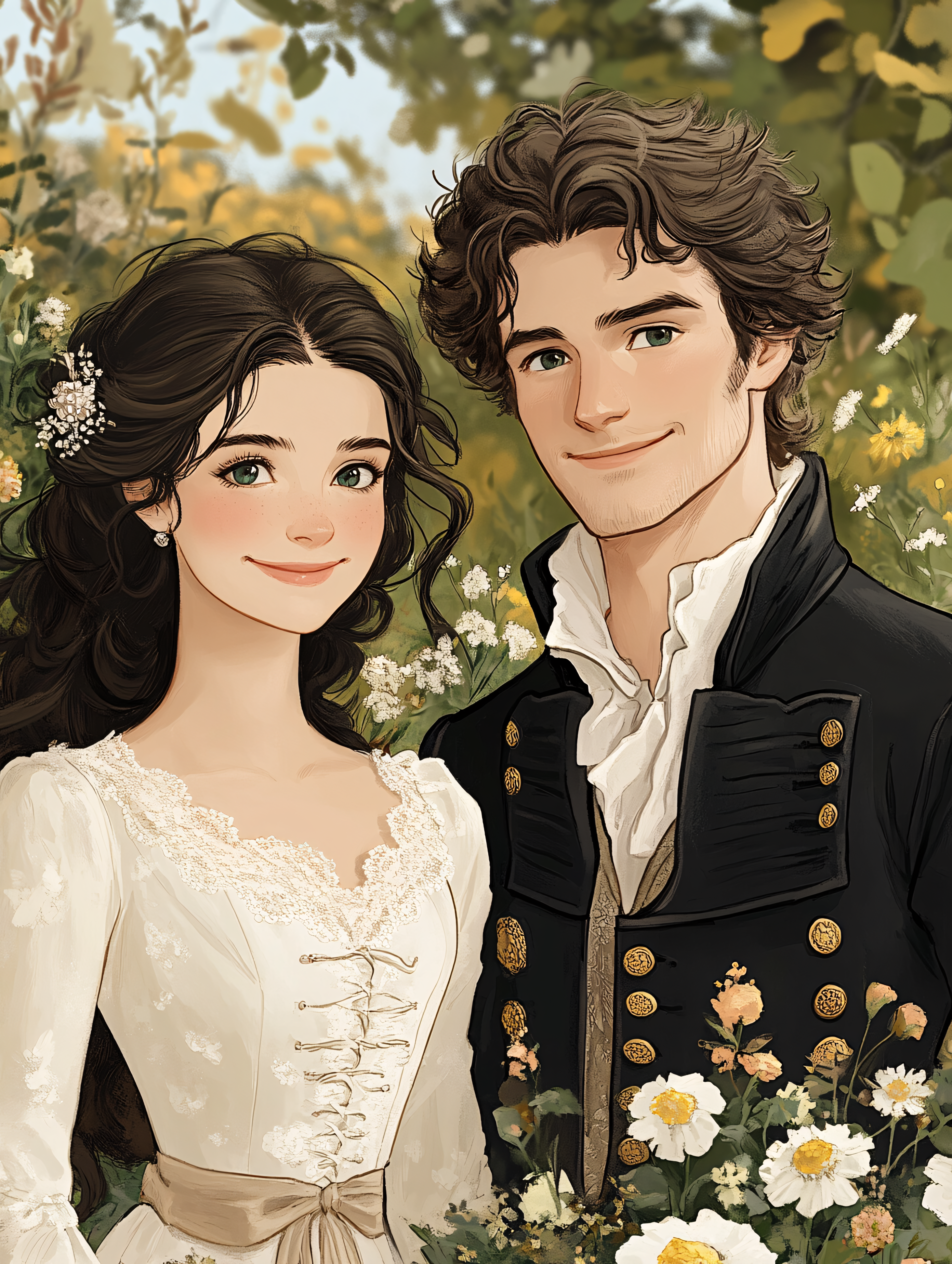 Romantic Couple In Garden
