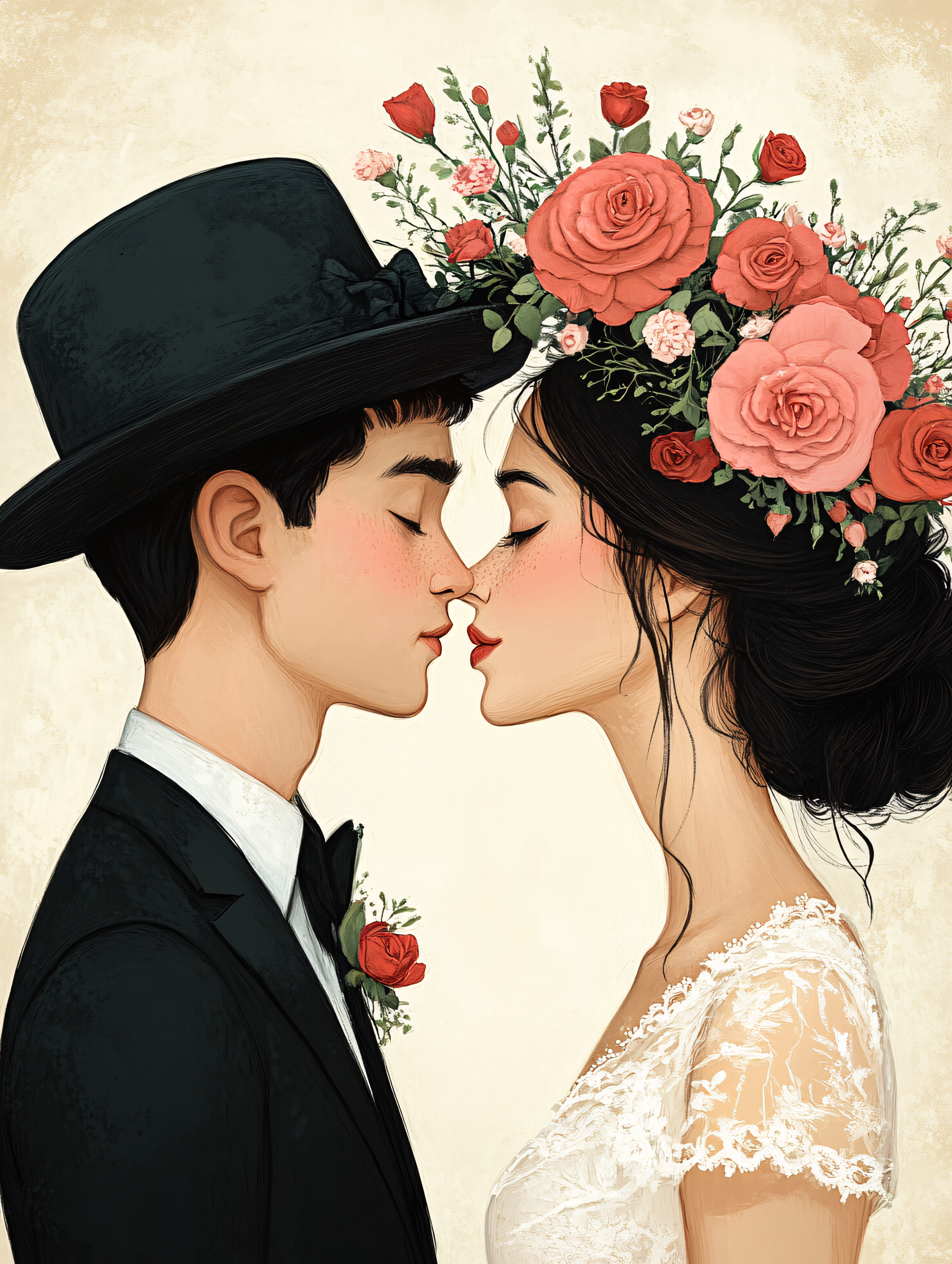 Romantic Wedding Kiss