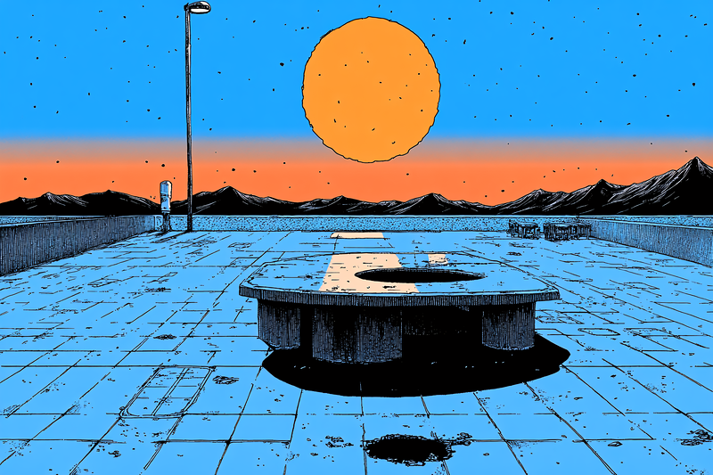 Rooftop Sunset Scene