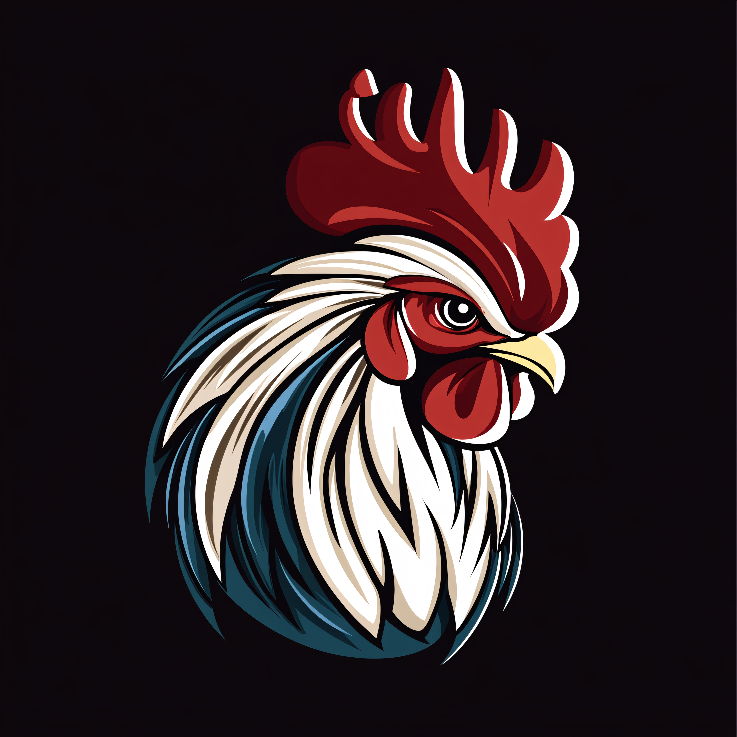 Rooster Head Vector Illustration