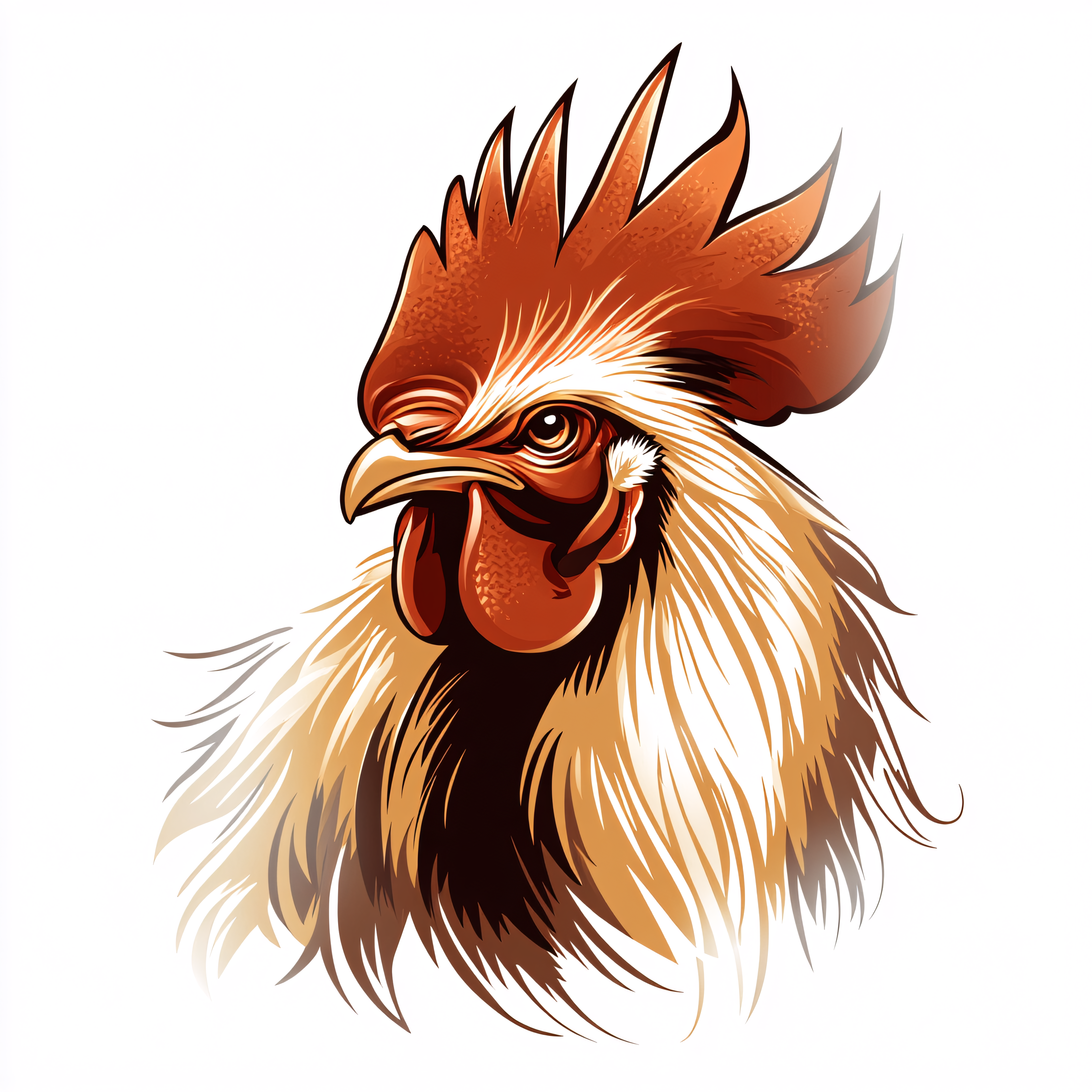 Rooster Head Vector Illustration