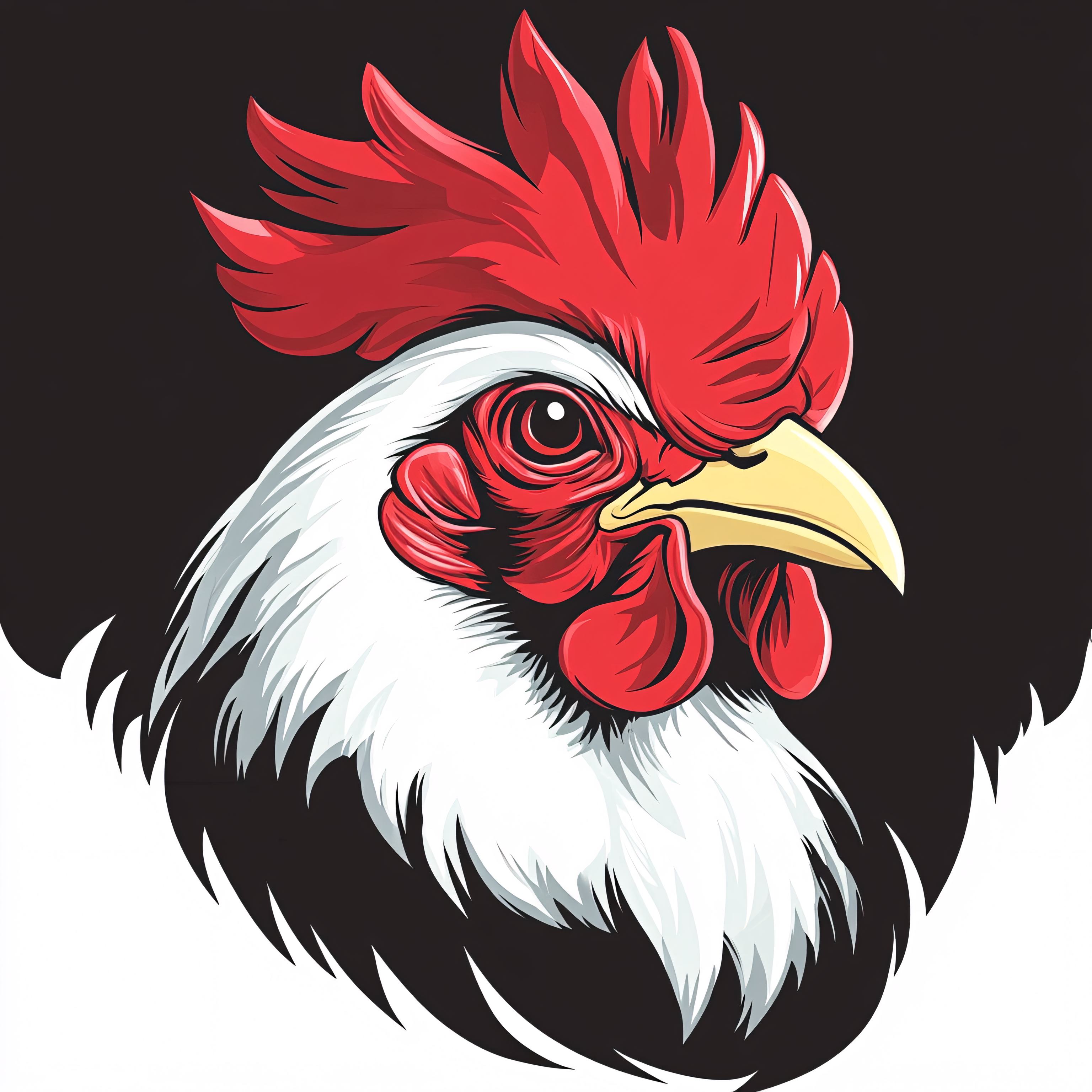 Rooster Head Vector