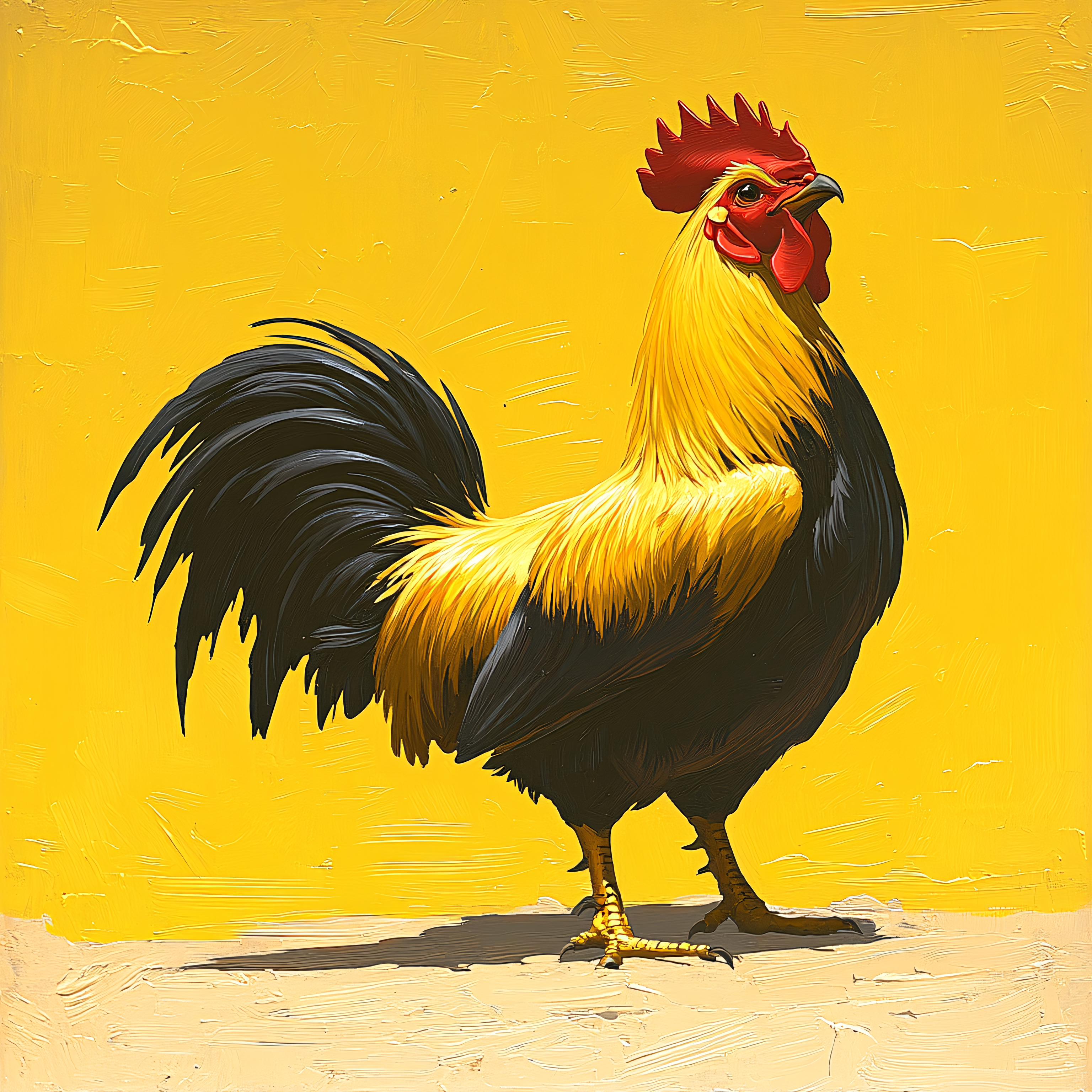 Rooster in Yellow Backdrop