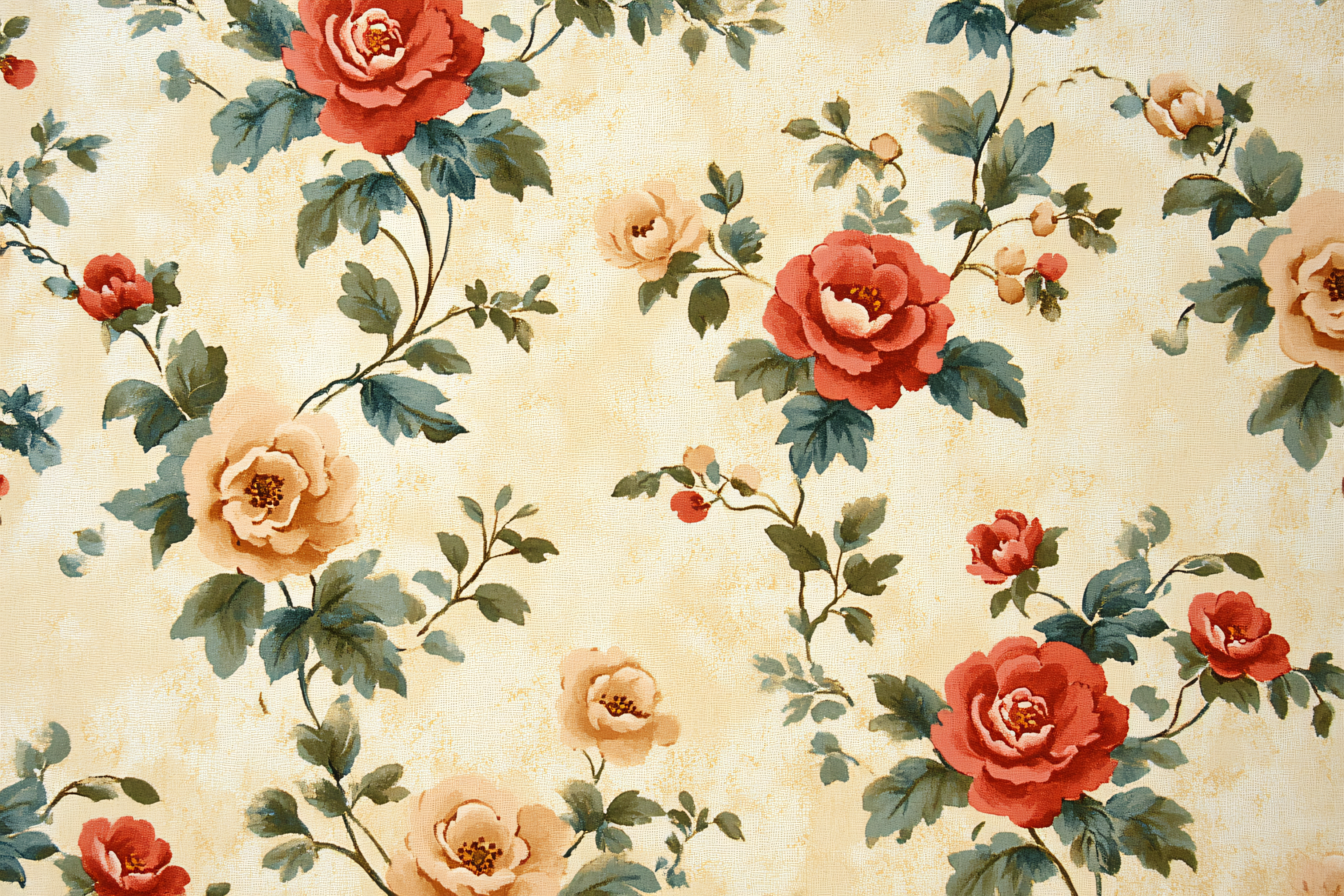 Rose Floral Pattern Fabric