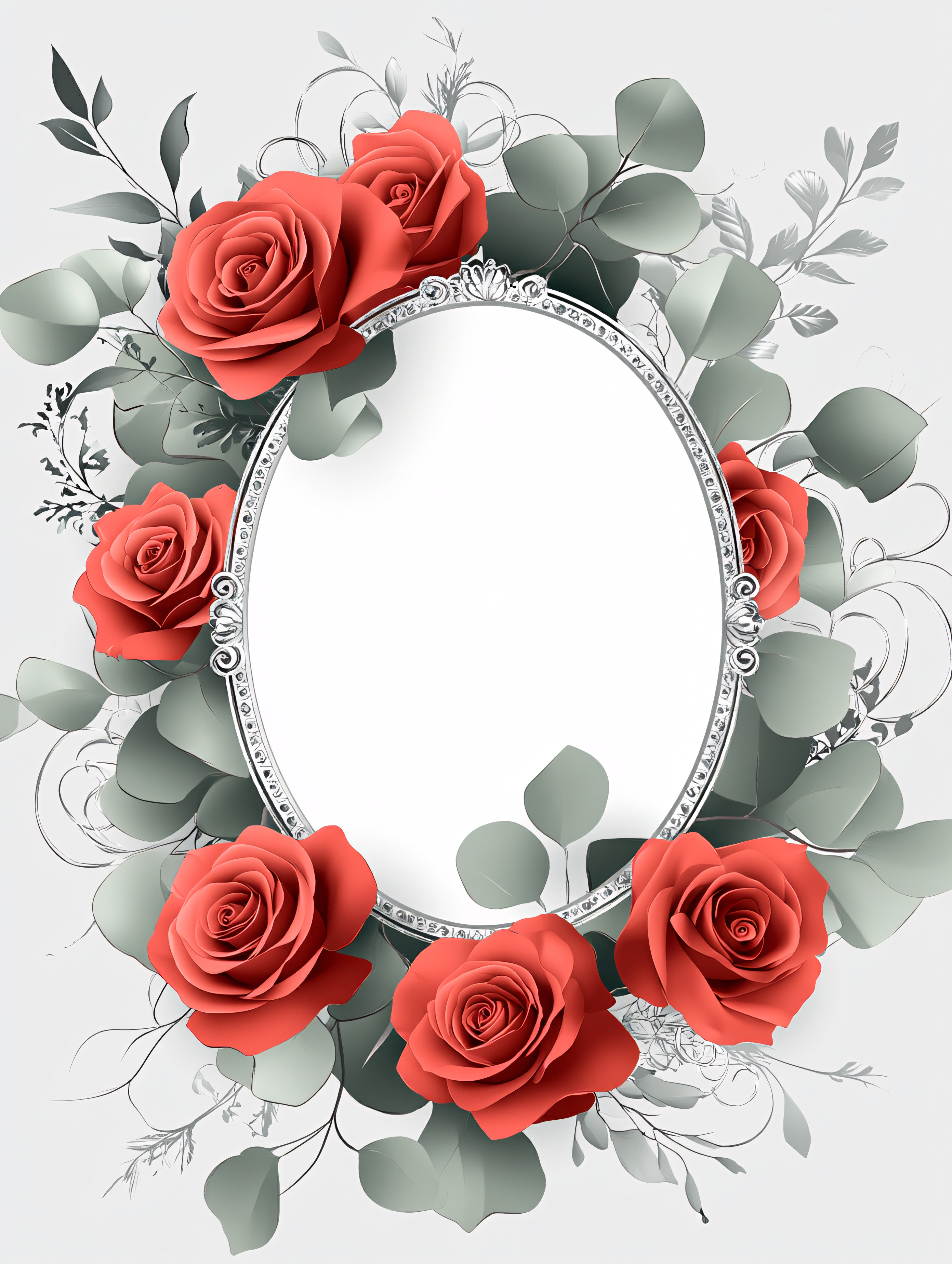 Roses and Eucalyptus Wreath