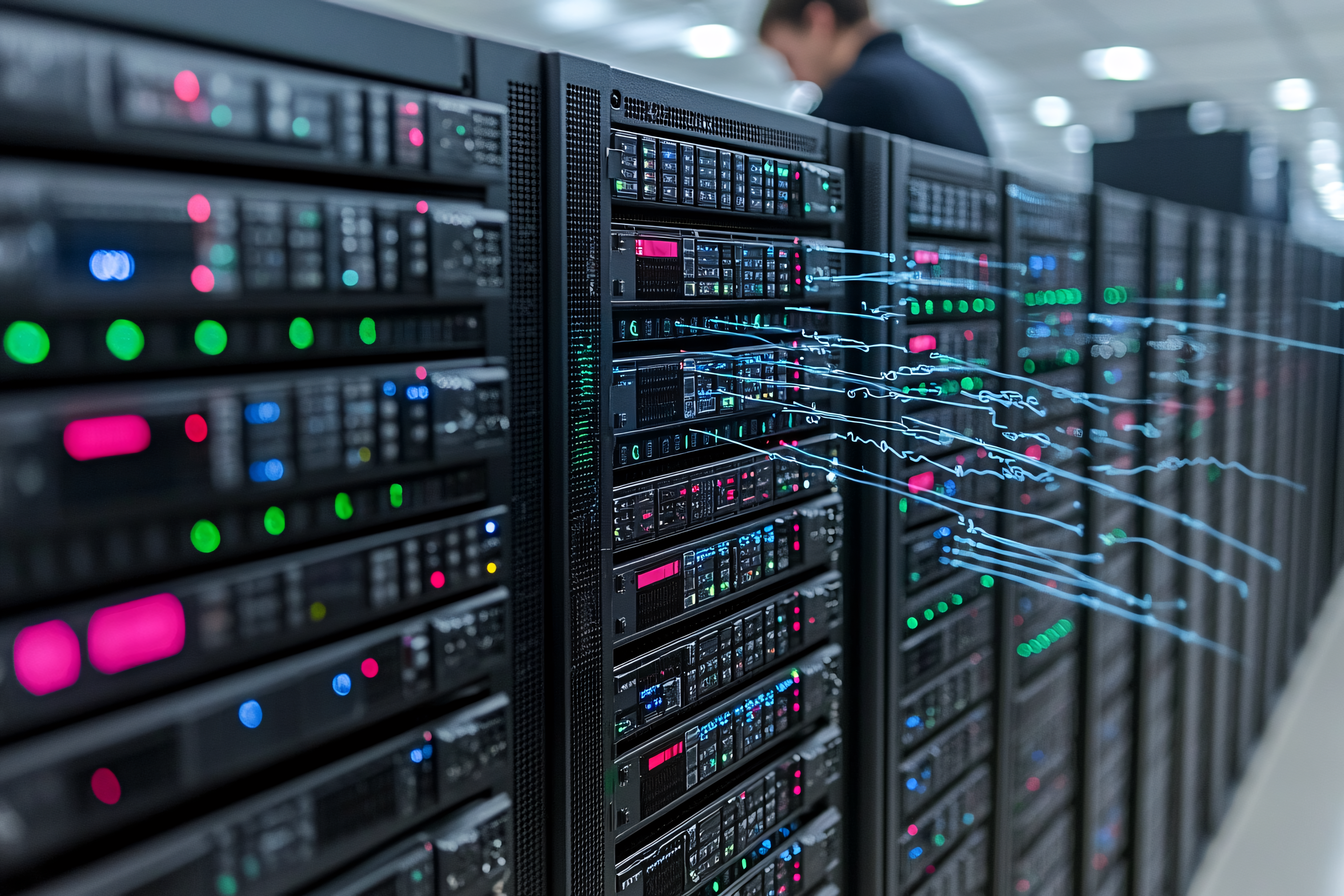 Rows of Data Servers in a Data Center