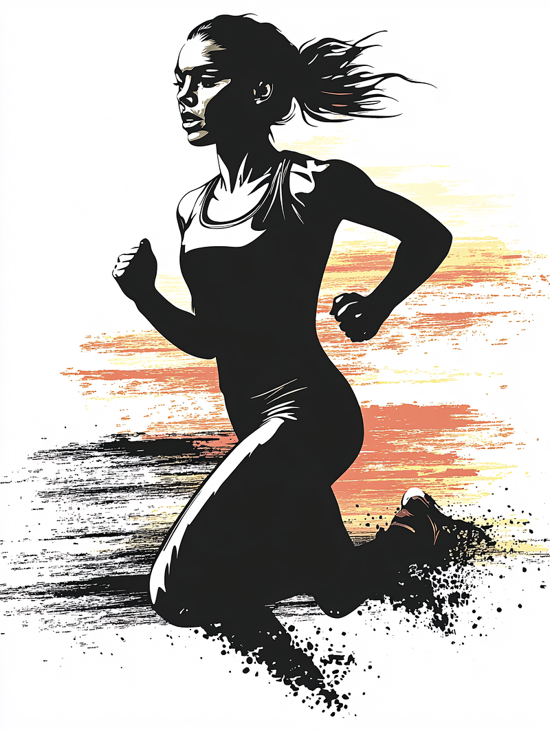 Running Female Athlete Silhouette