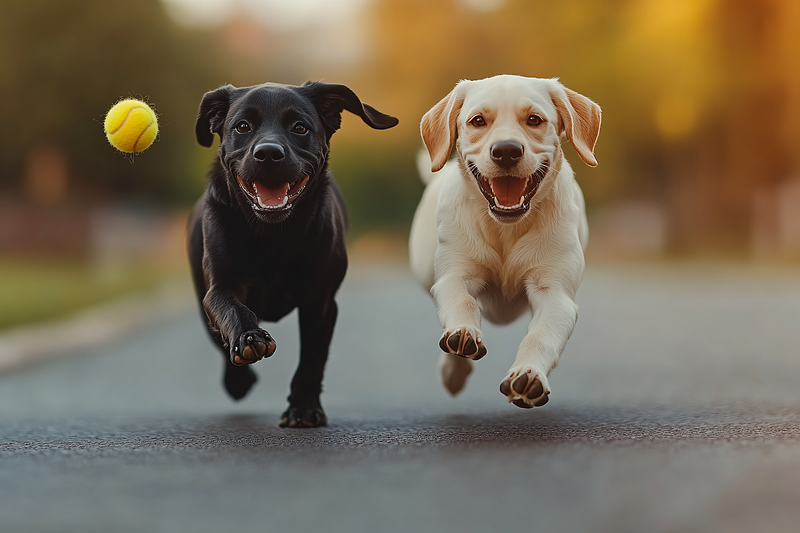 Running Labrador Retrievers