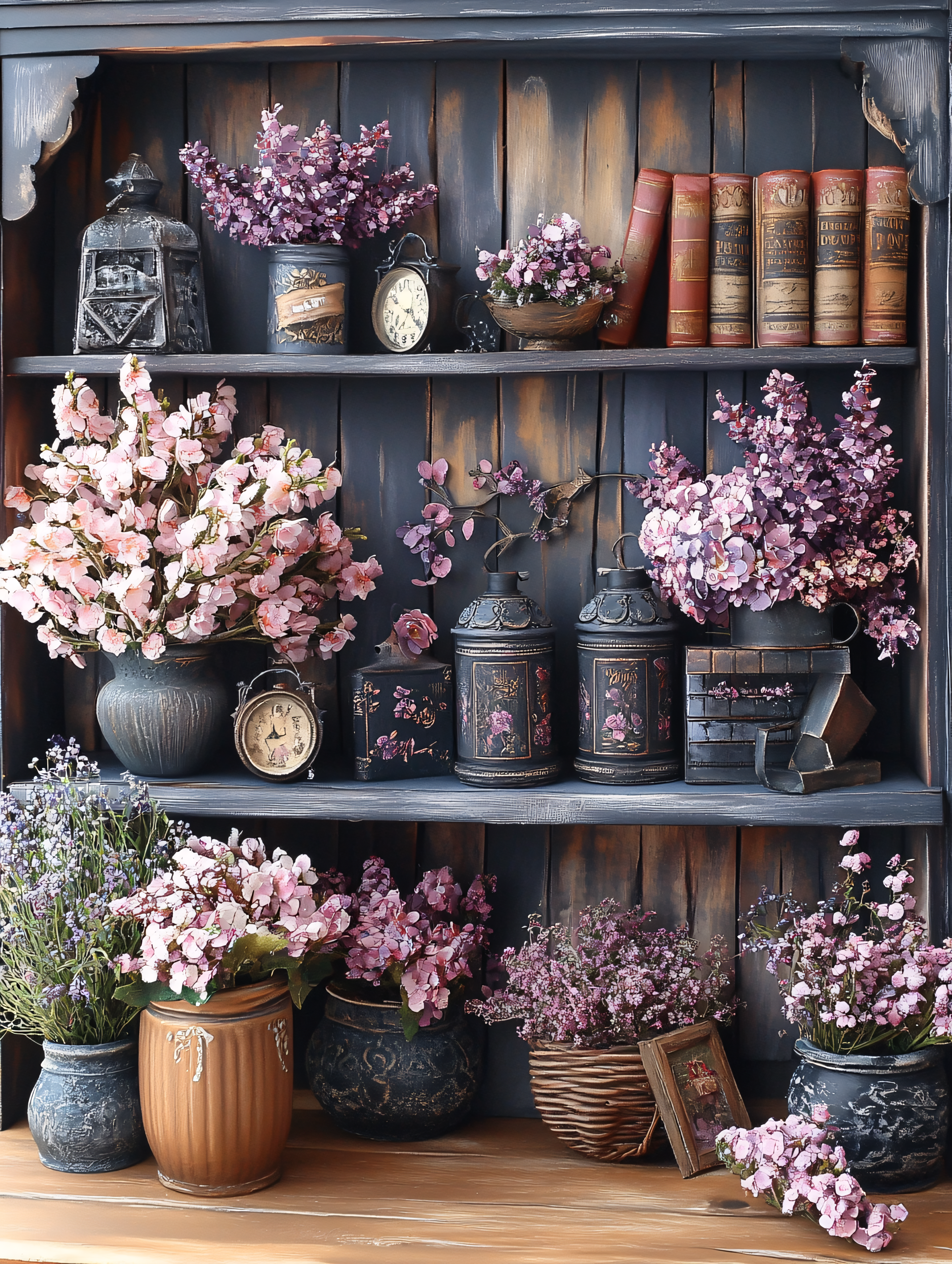 Rustic Shelf With Vintage Decor
