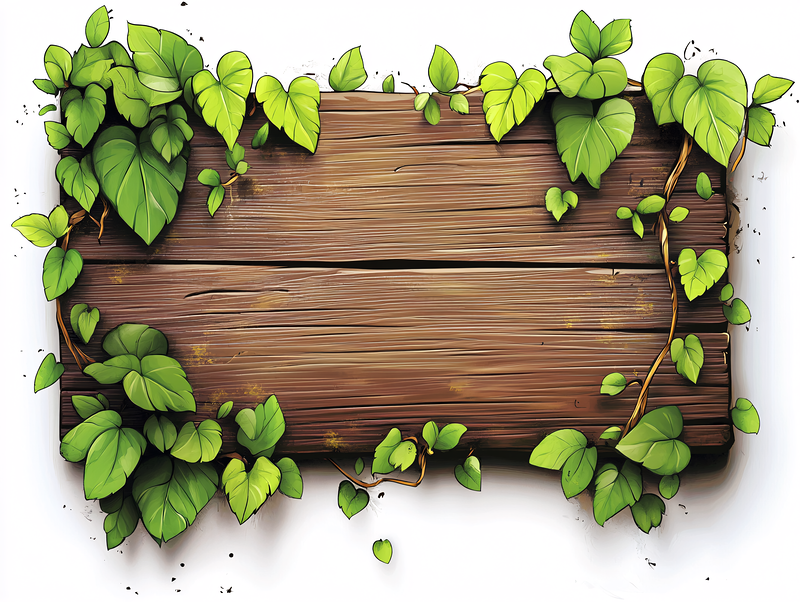 Rustic Wooden Sign With Vines