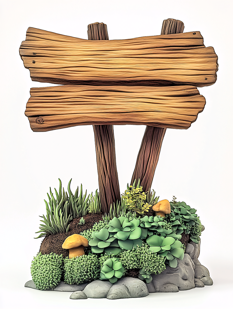 Rustic Wooden Signpost Garden