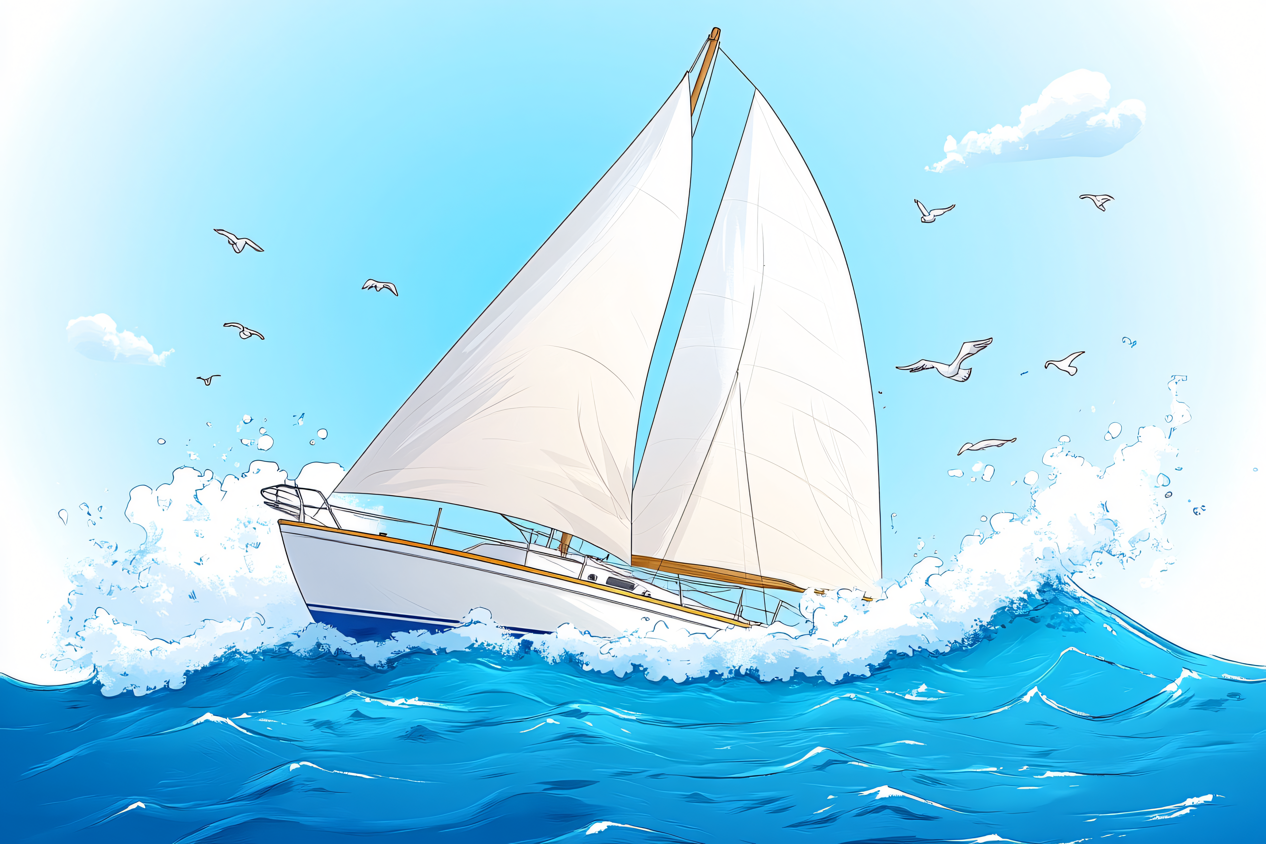 Sailing Boat on the Ocean