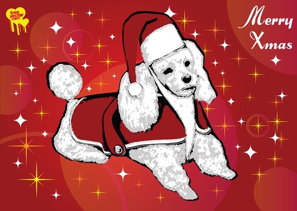 Santa Dog Free Vector