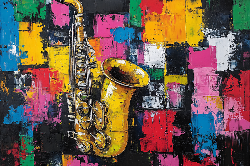 Saxophone In Abstract Background