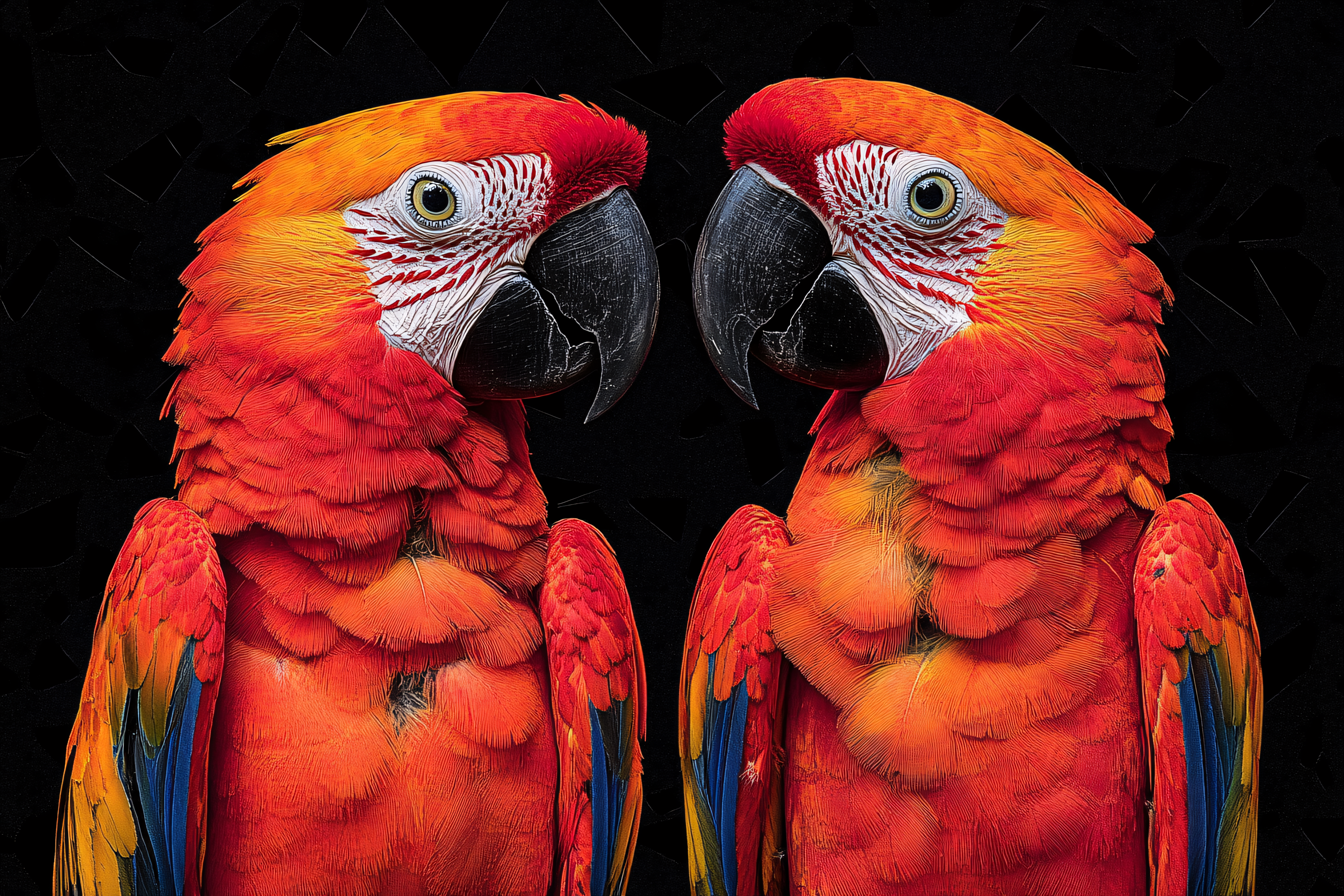 Scarlet Macaws in Symmetry