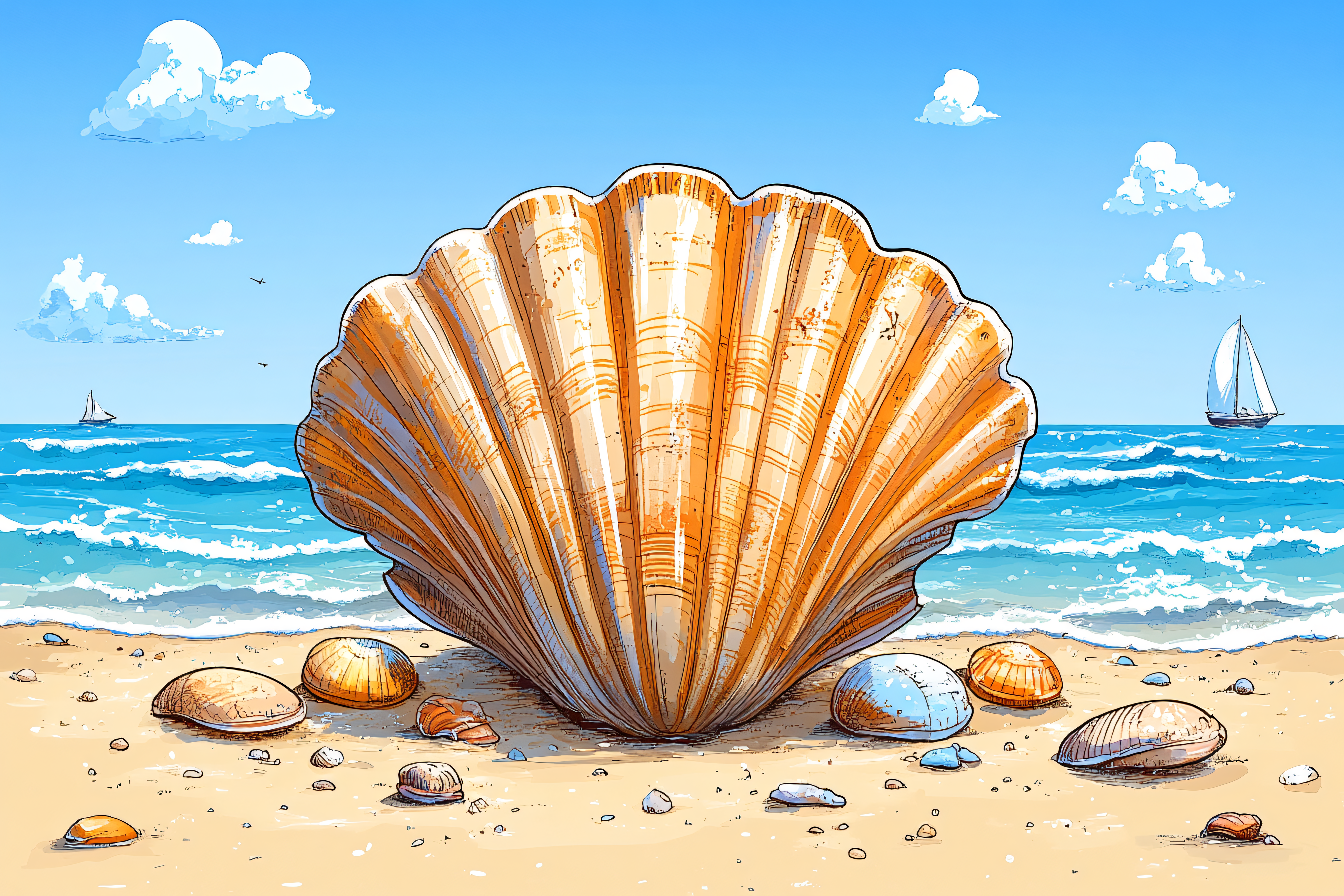 Seashell On Beach