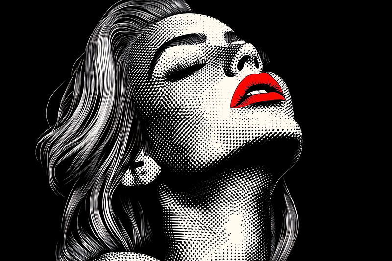 Seductive Gaze in Halftone