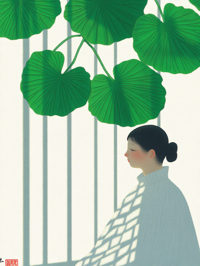 Serene Afternoon With Lotus Leaves