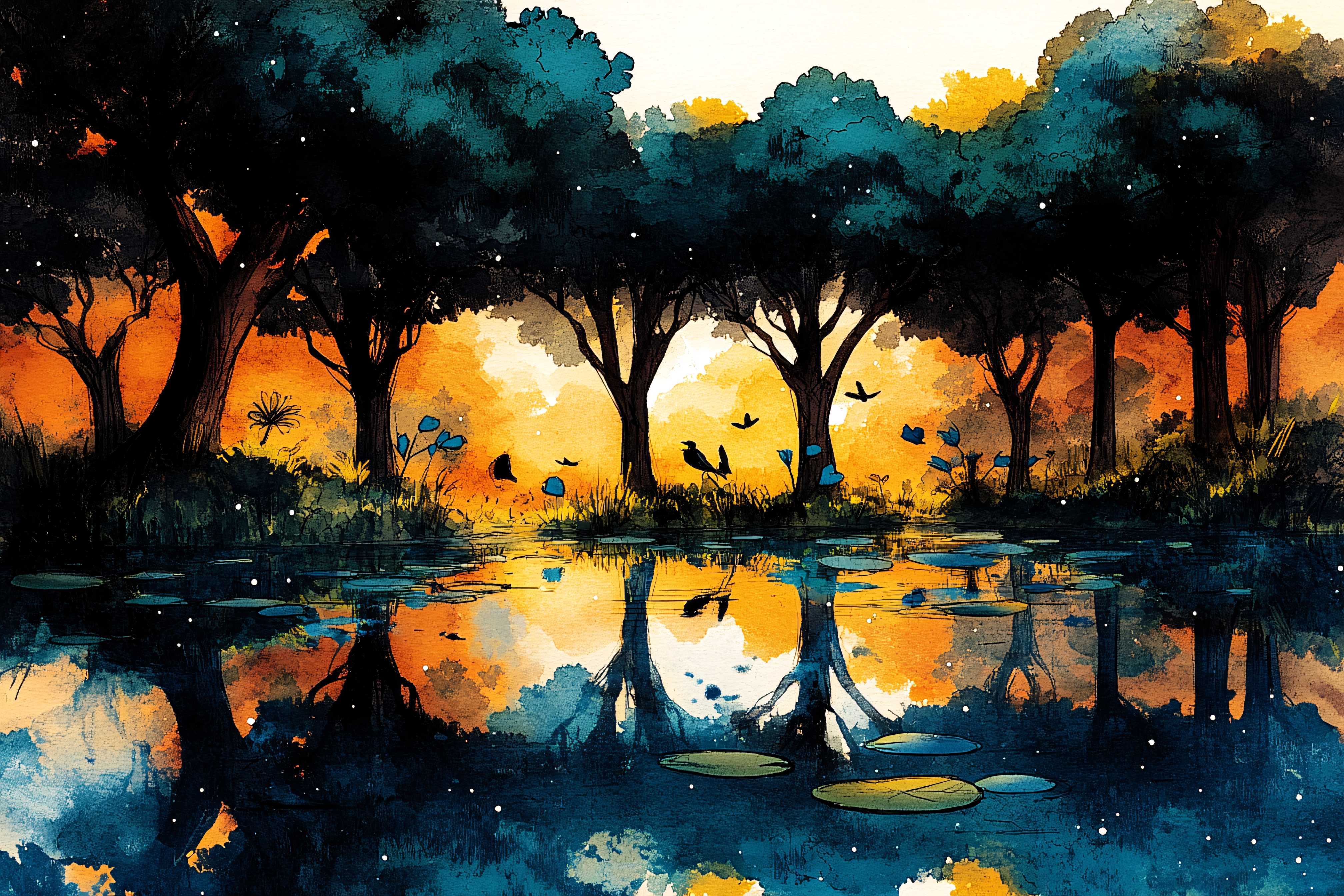 Serene Forest Reflection