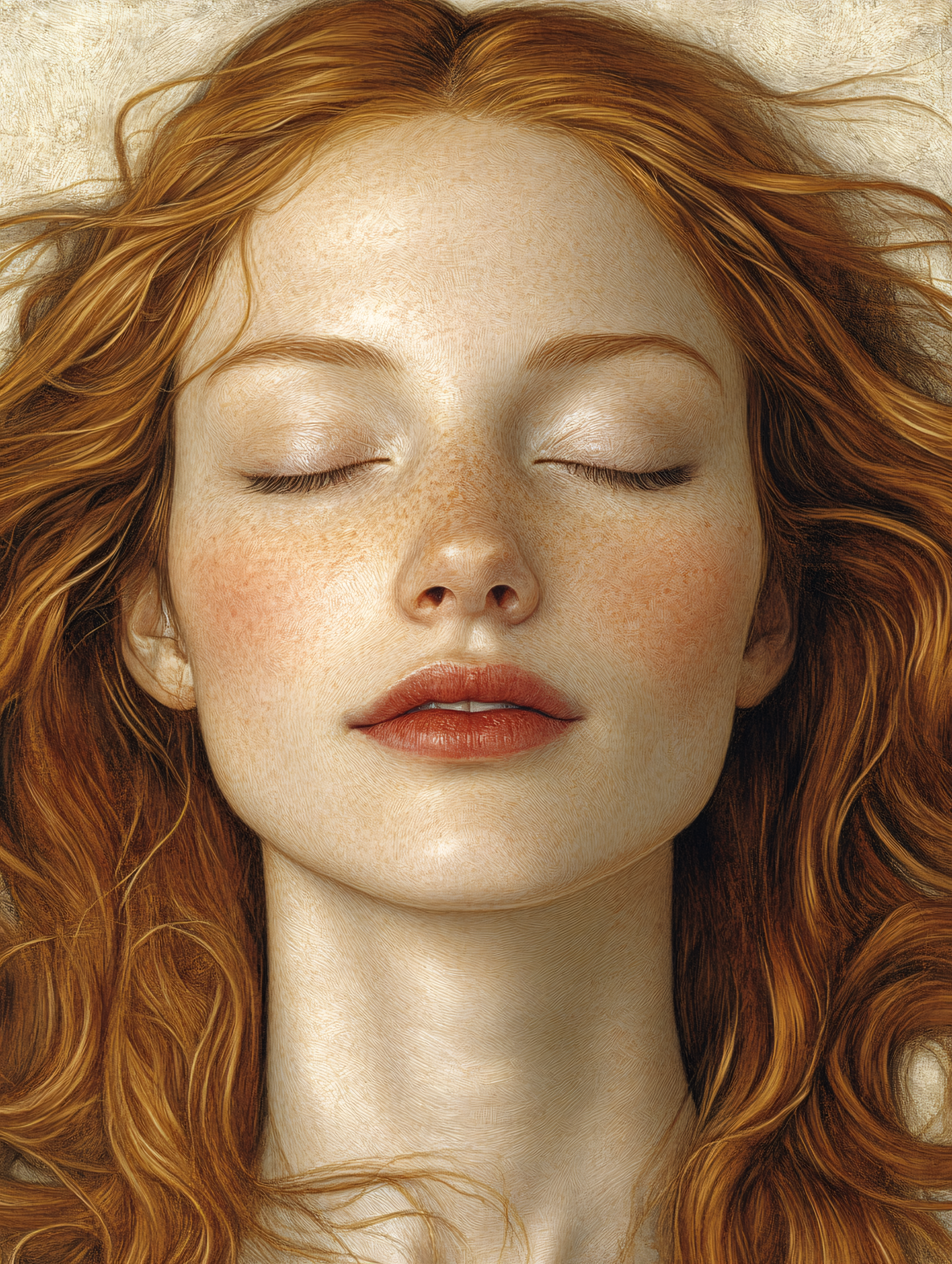 Serene Freckled Woman