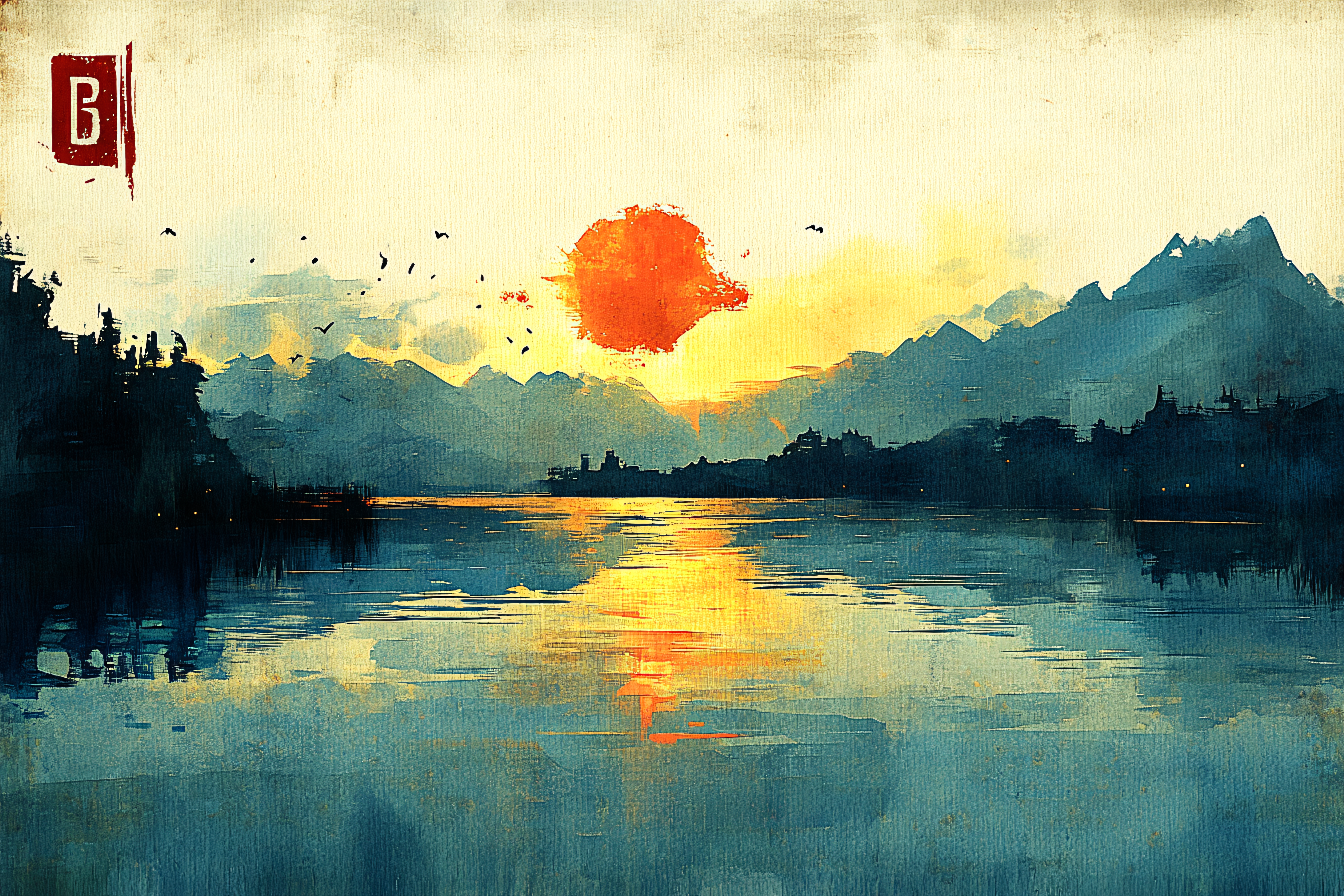 Serene Lake Sunset