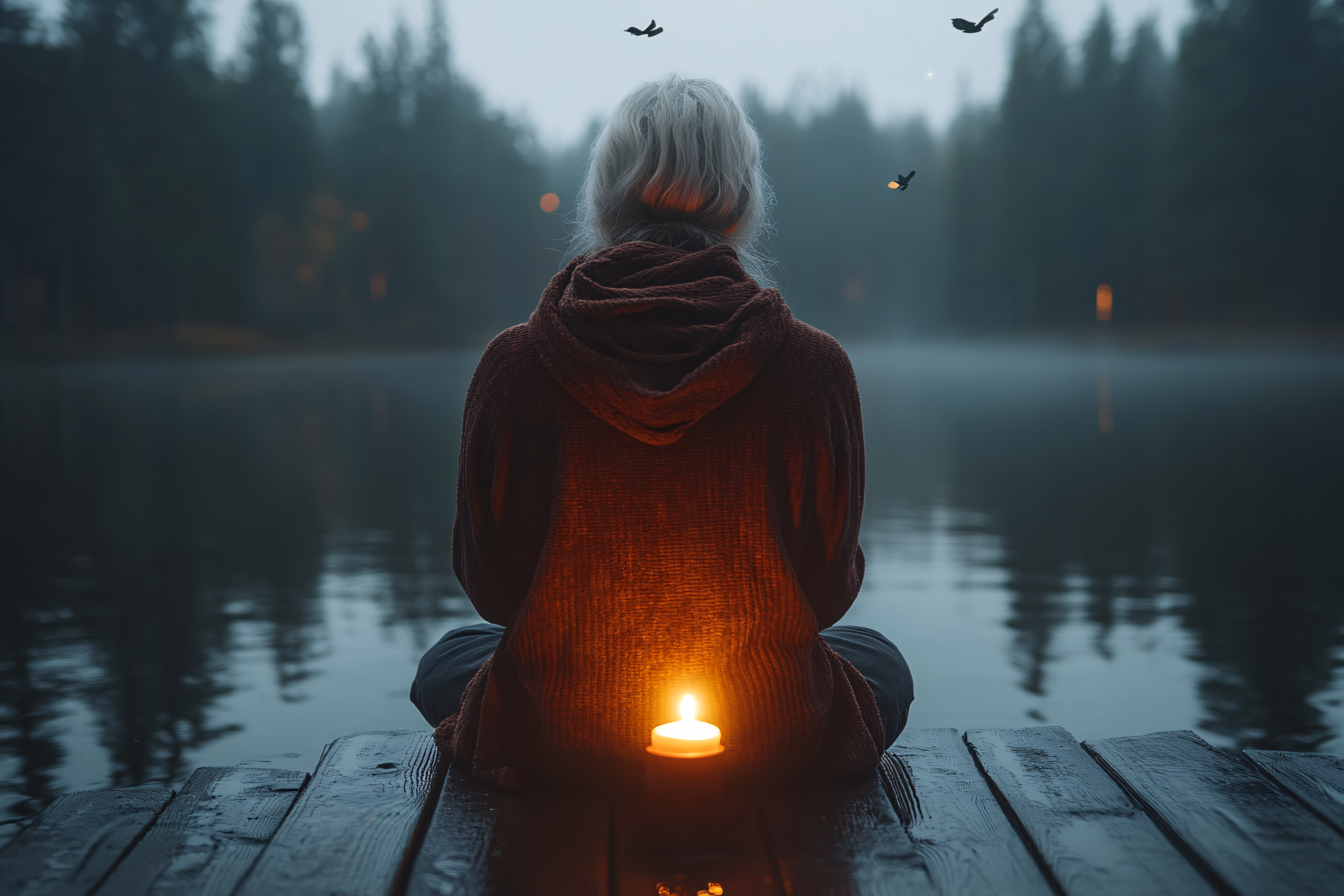 Serene Lakeside Meditation