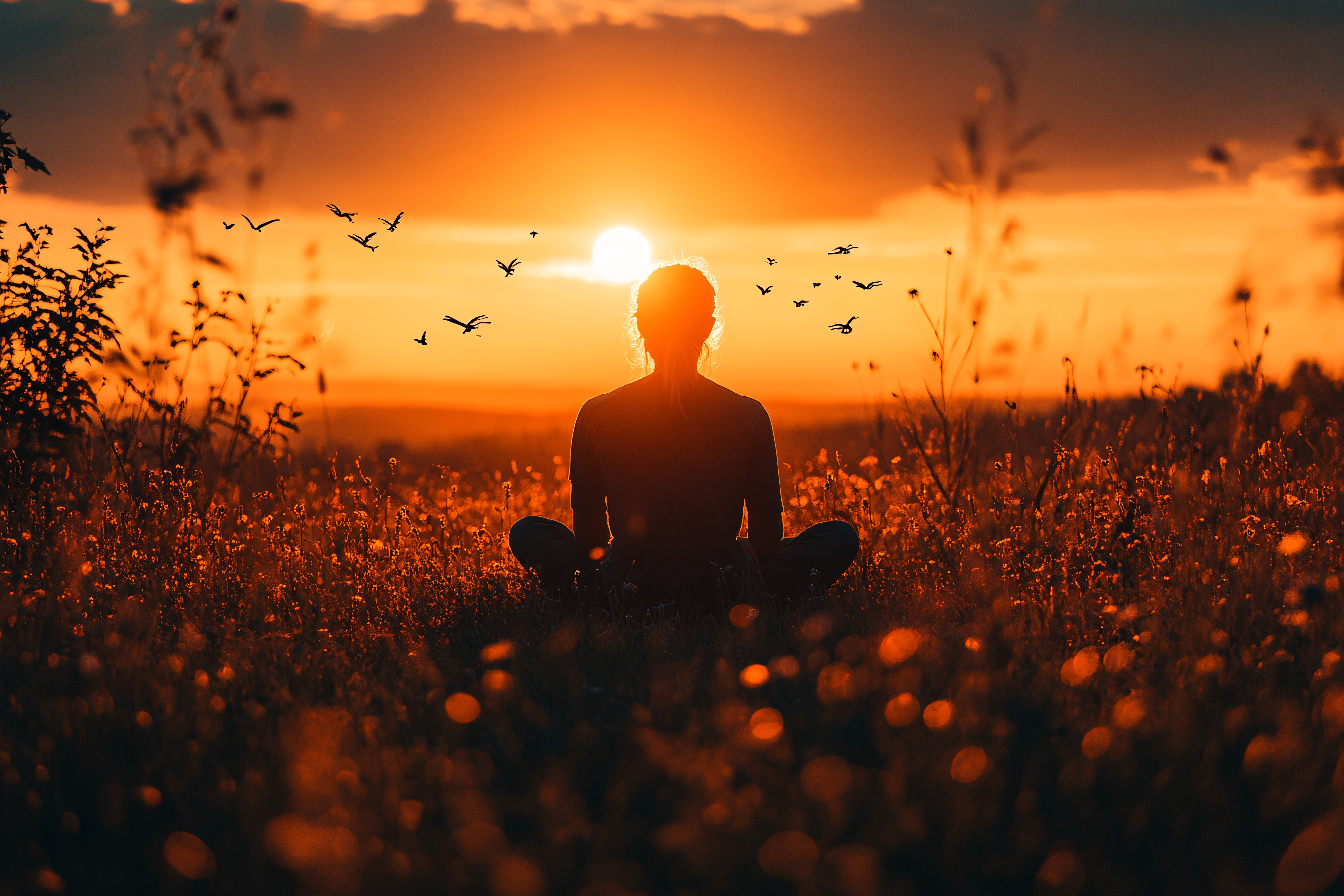 Serene Meditation At Sunset