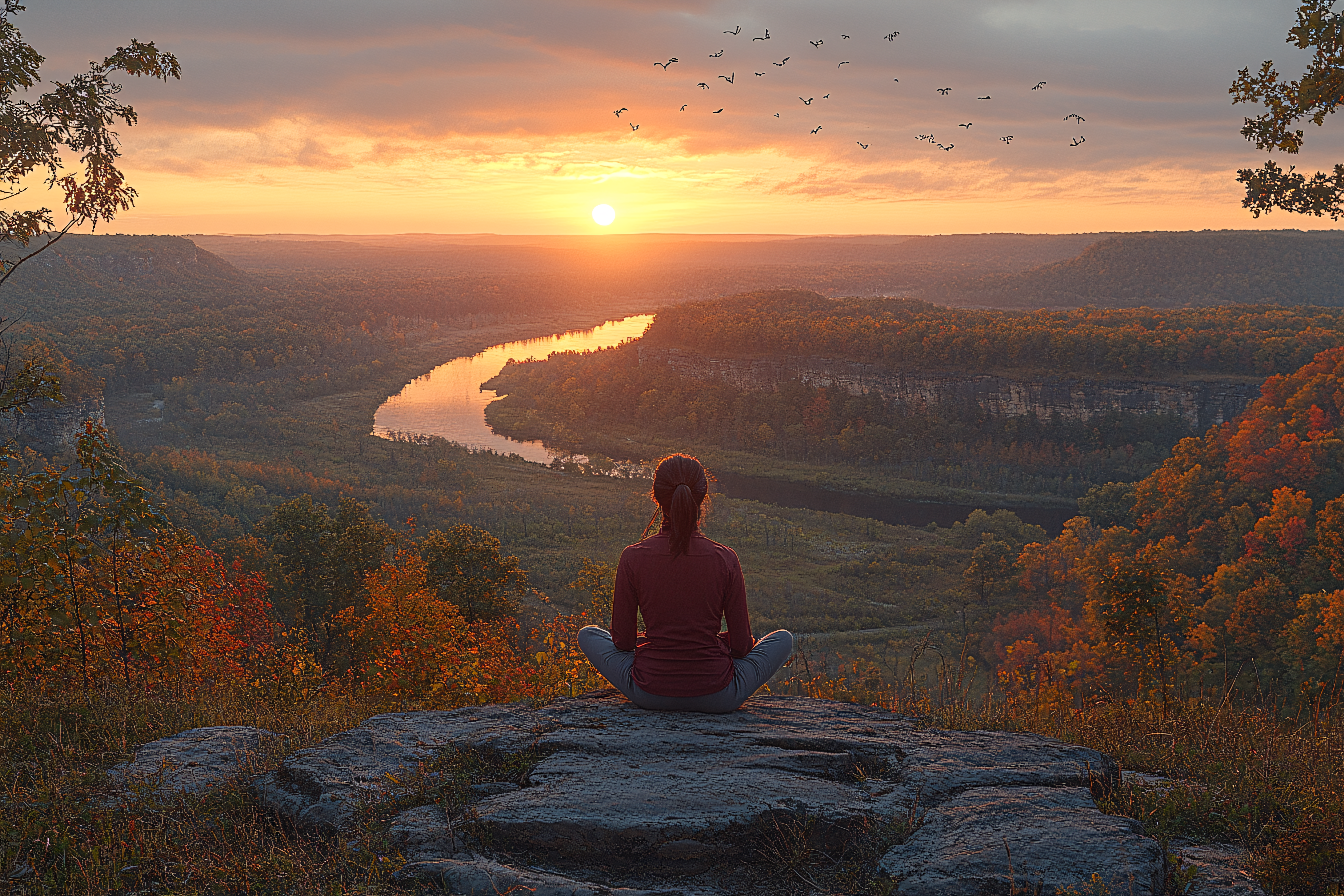Serene Meditation at Sunset
