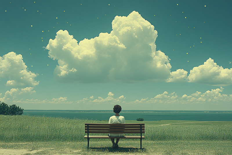Serene Moment: Contemplation Under the Sky