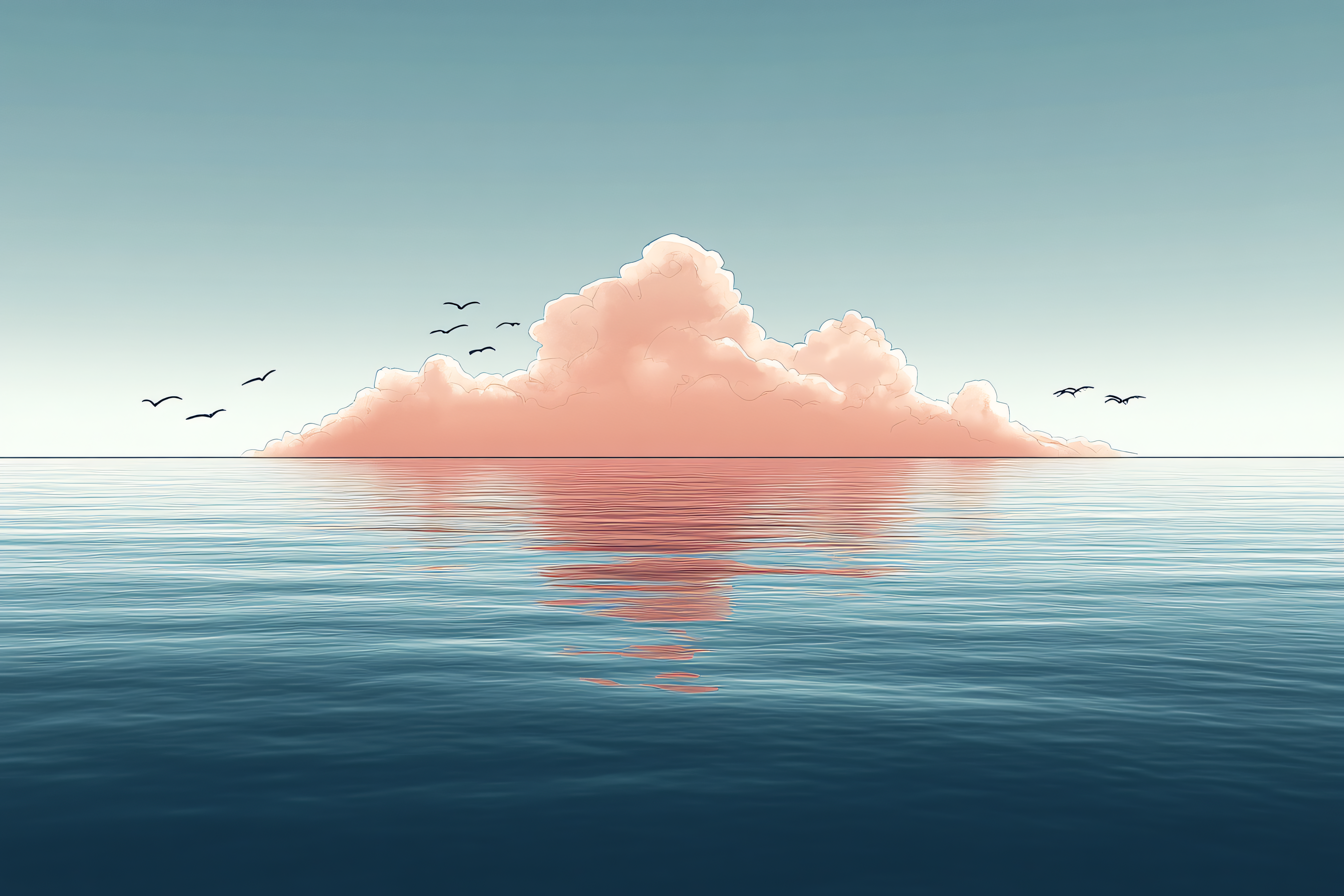 Serene Ocean Cloudscape