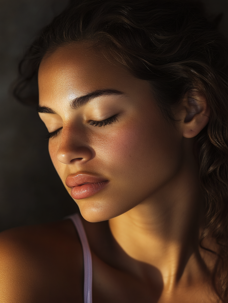 Serene Portrait with Closed Eyes