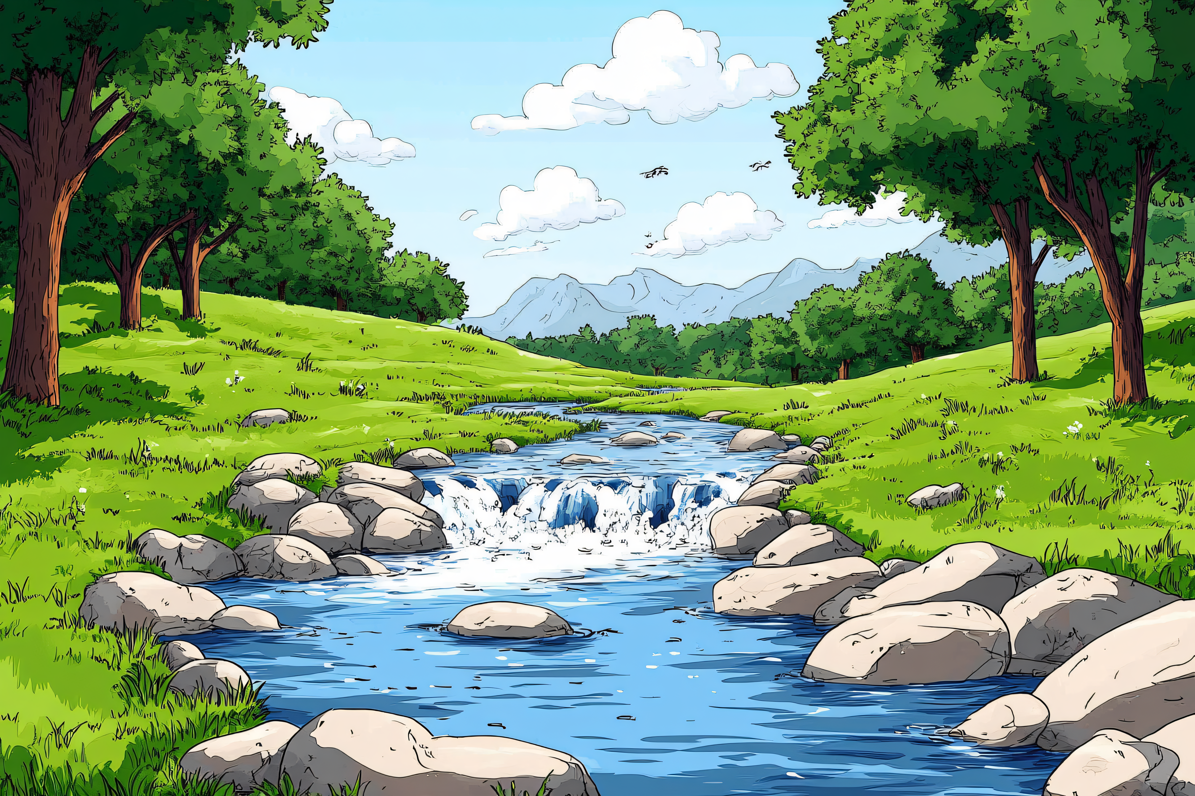 Serene River Landscape