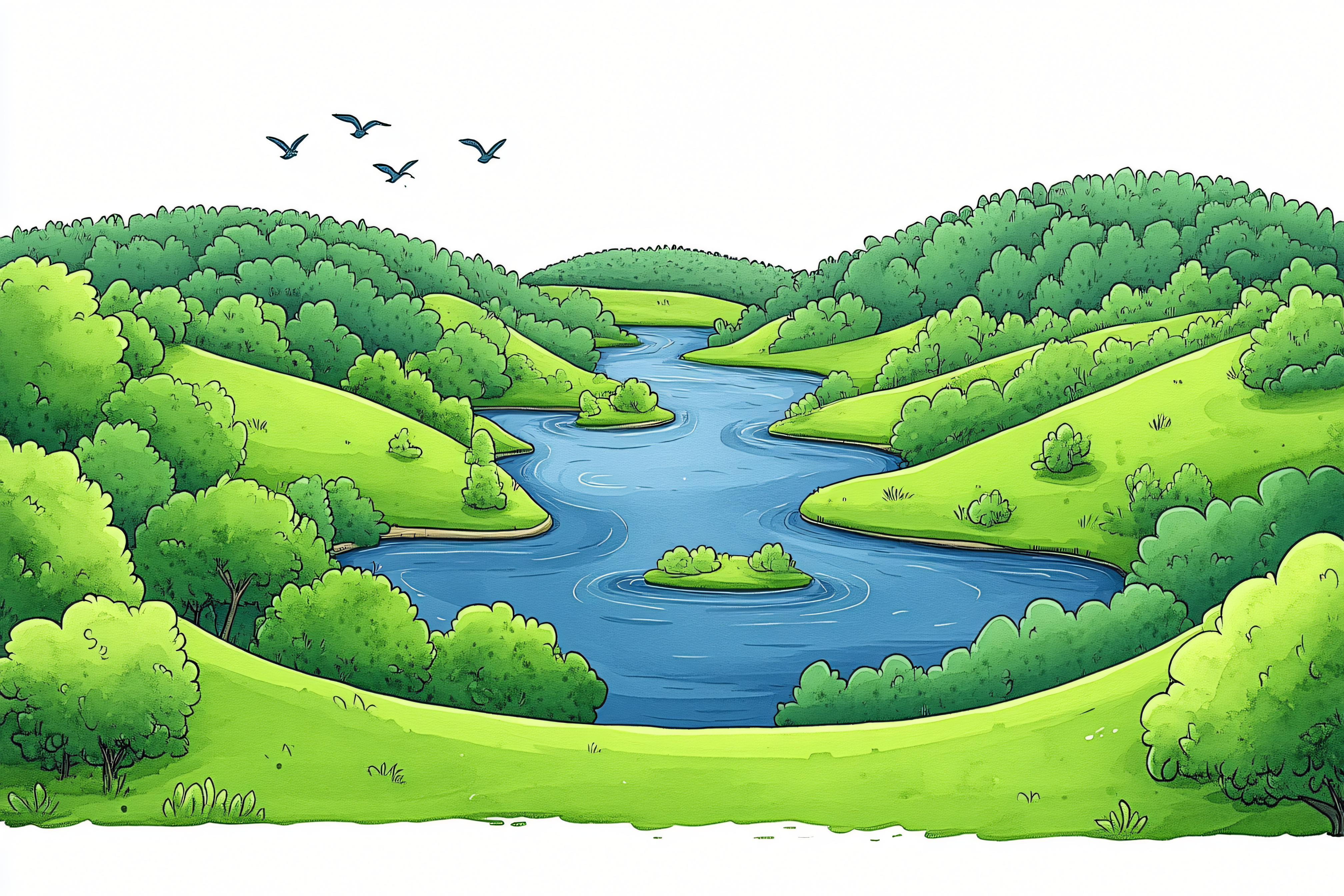 Serene River Landscape
