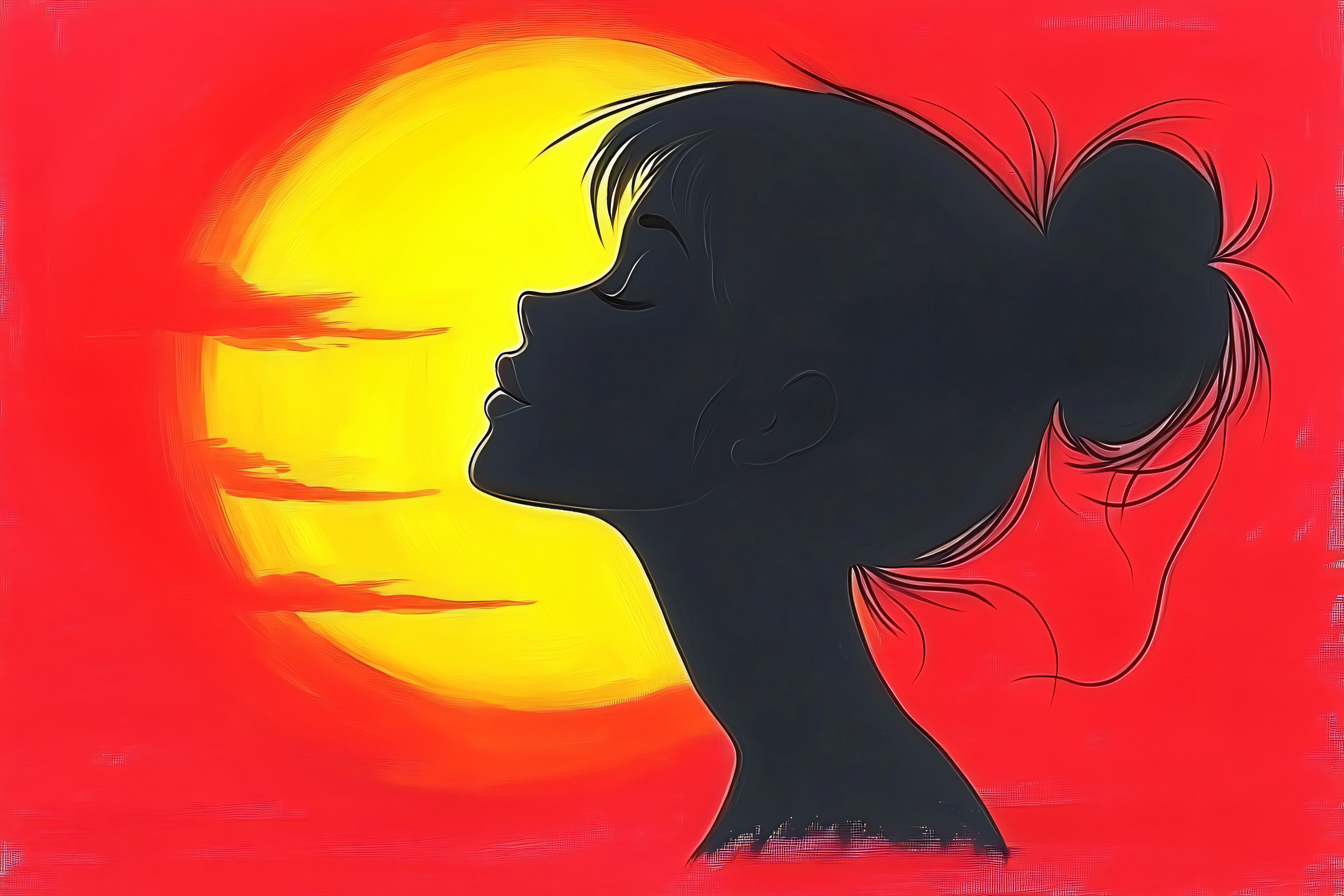Serene Silhouette Against Sunset