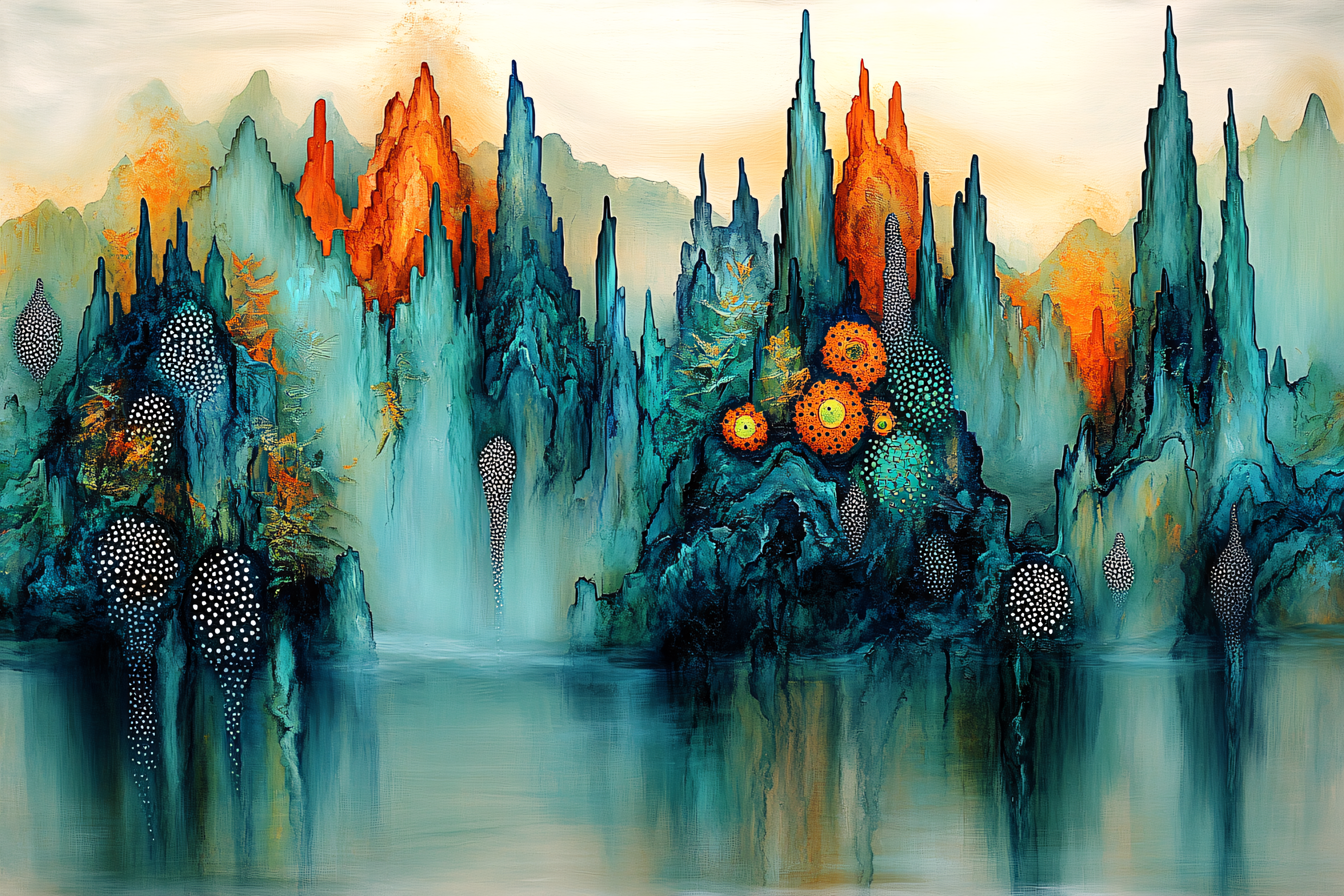 Serene Spiked Mountain Lake