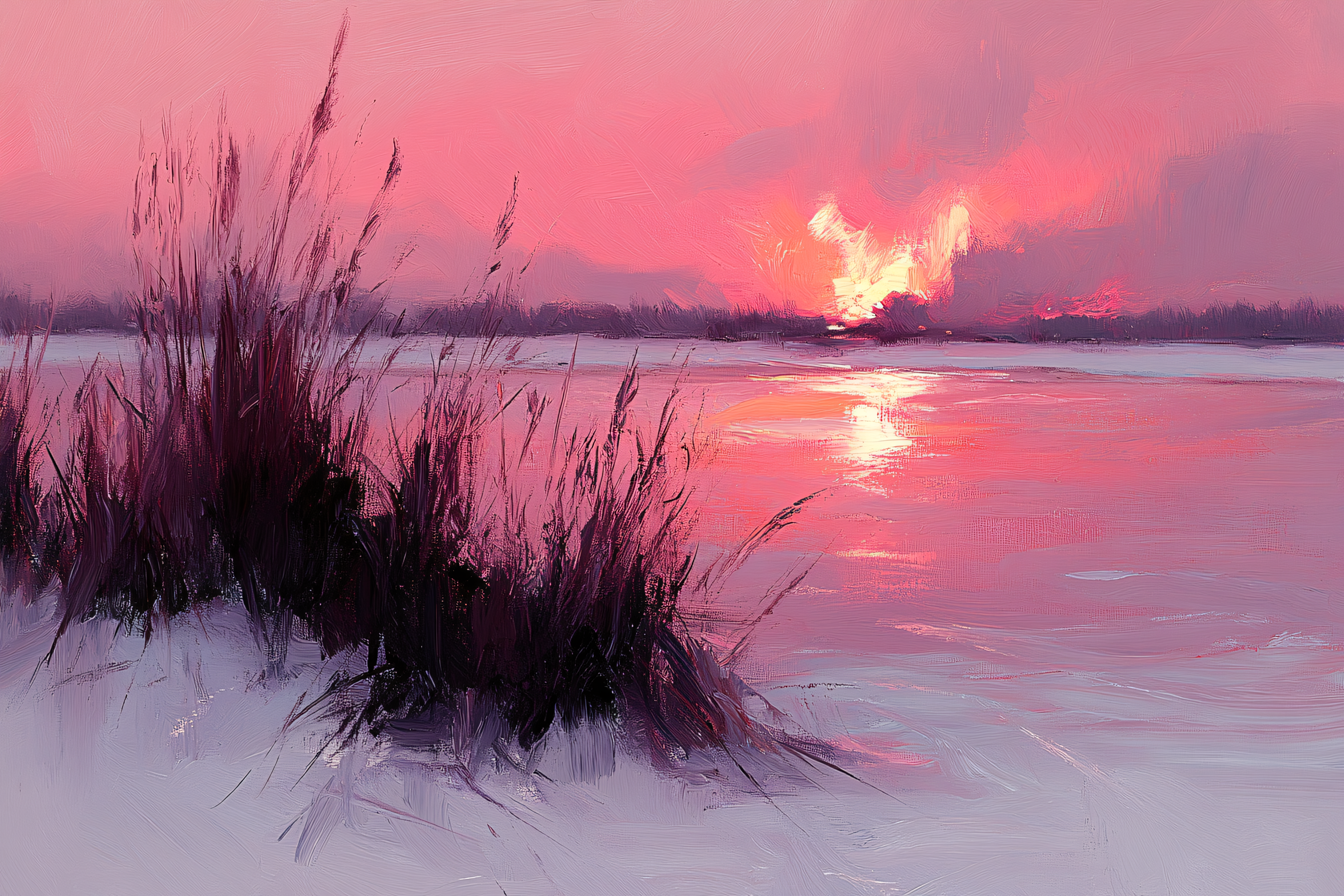 Serene Sunset Reeds