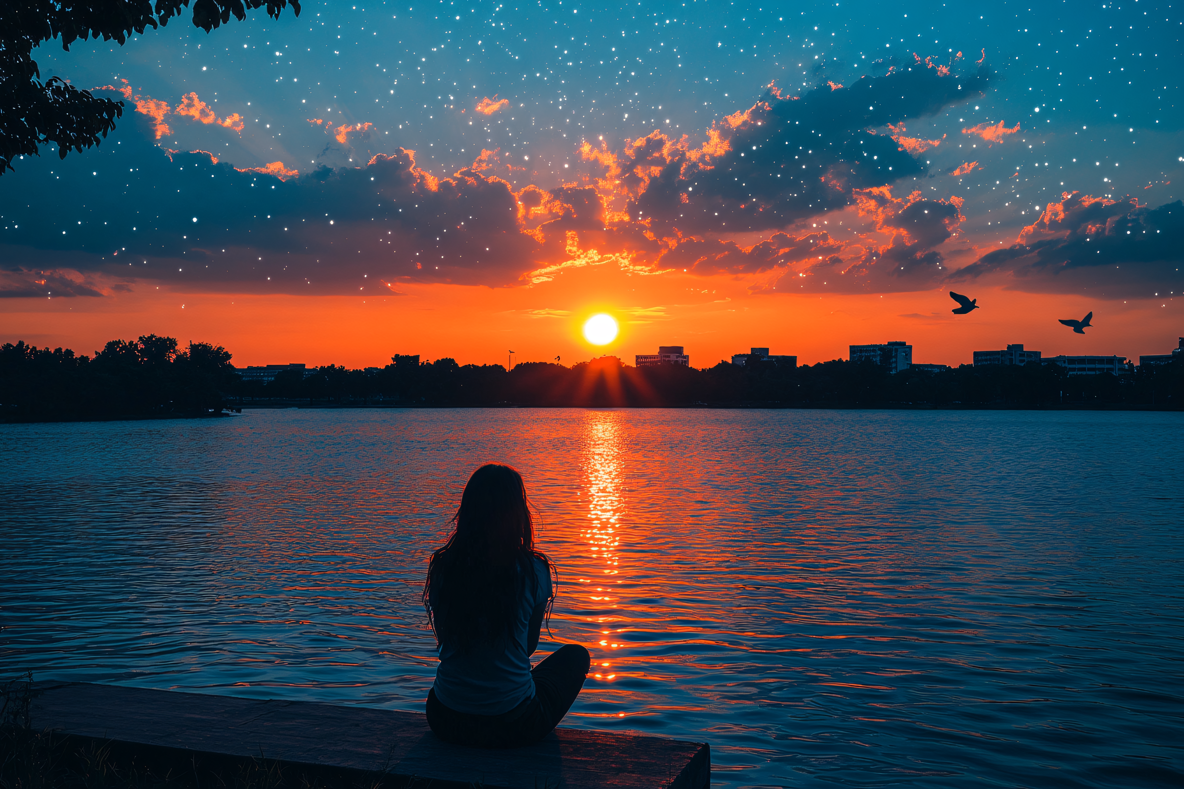 Serene Sunset Reflection
