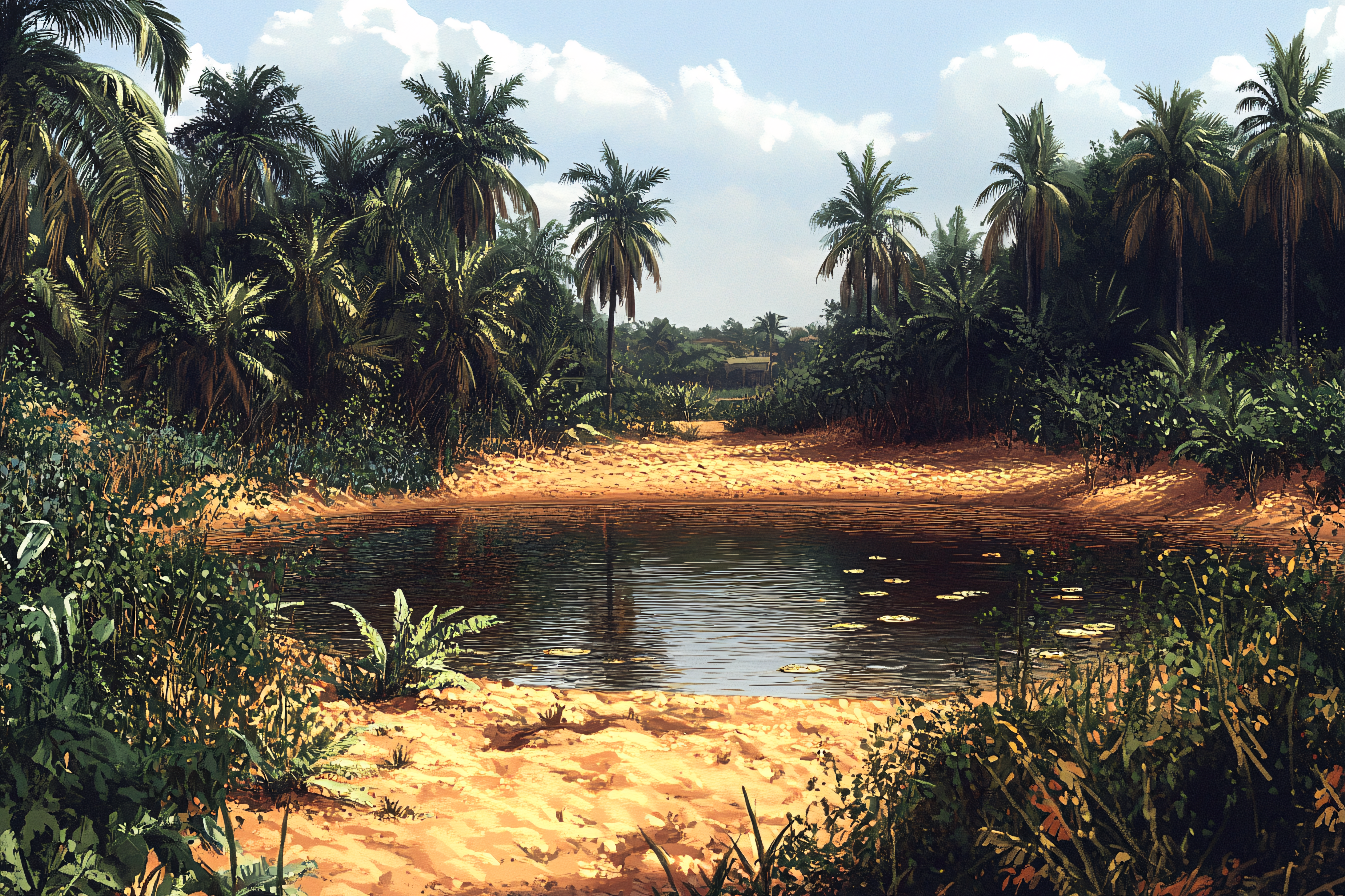 Serene Tropical Pond