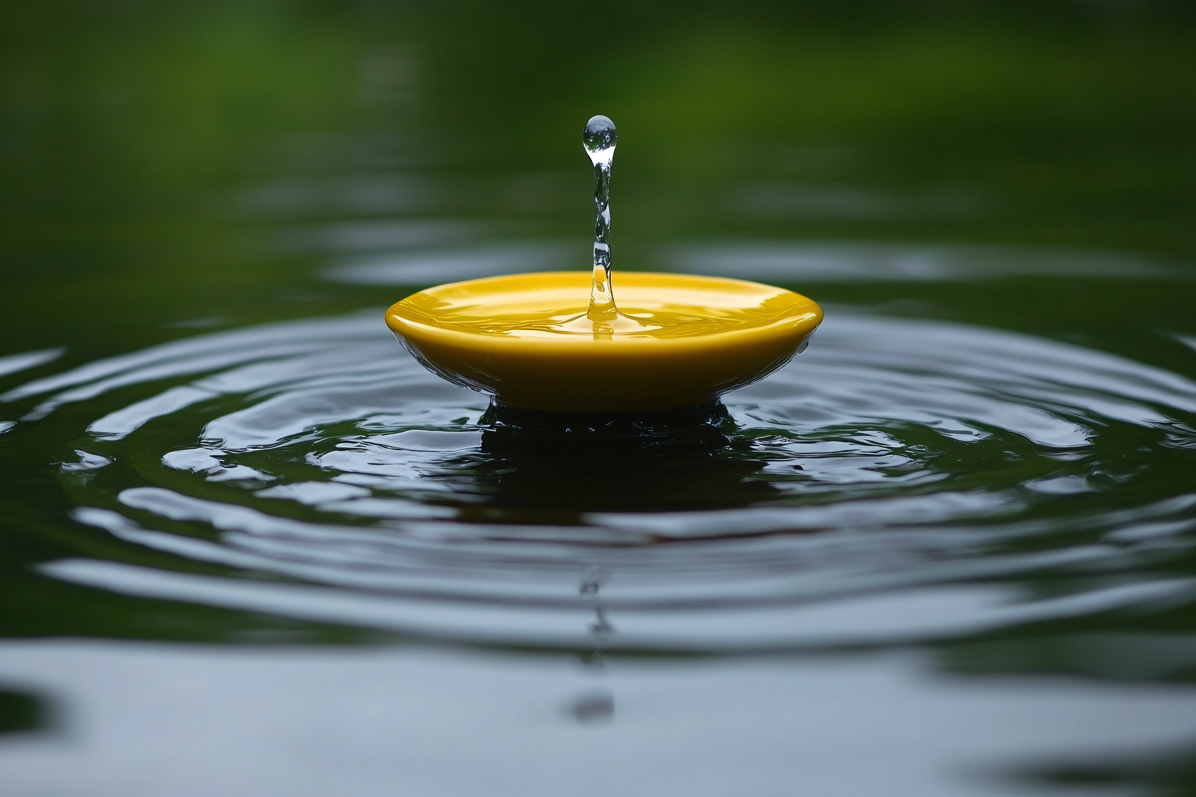 Serene Water Drop in Yellow Bowl