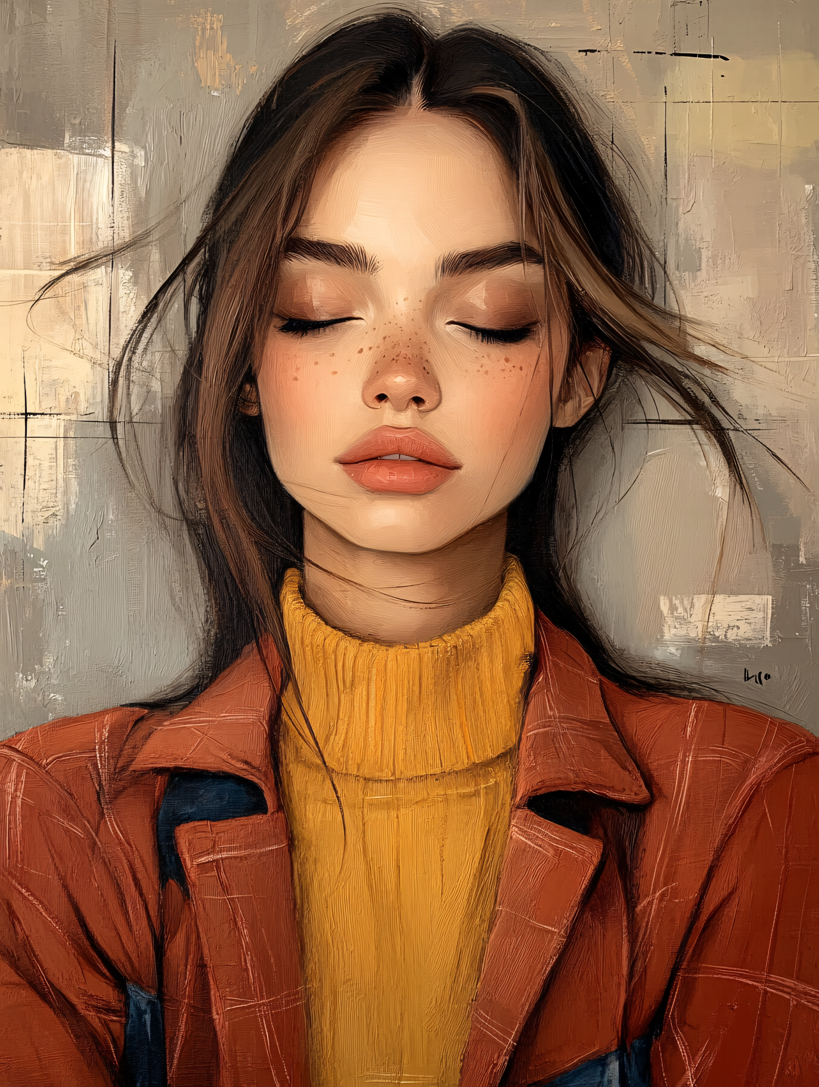 Serene Woman with Closed Eyes