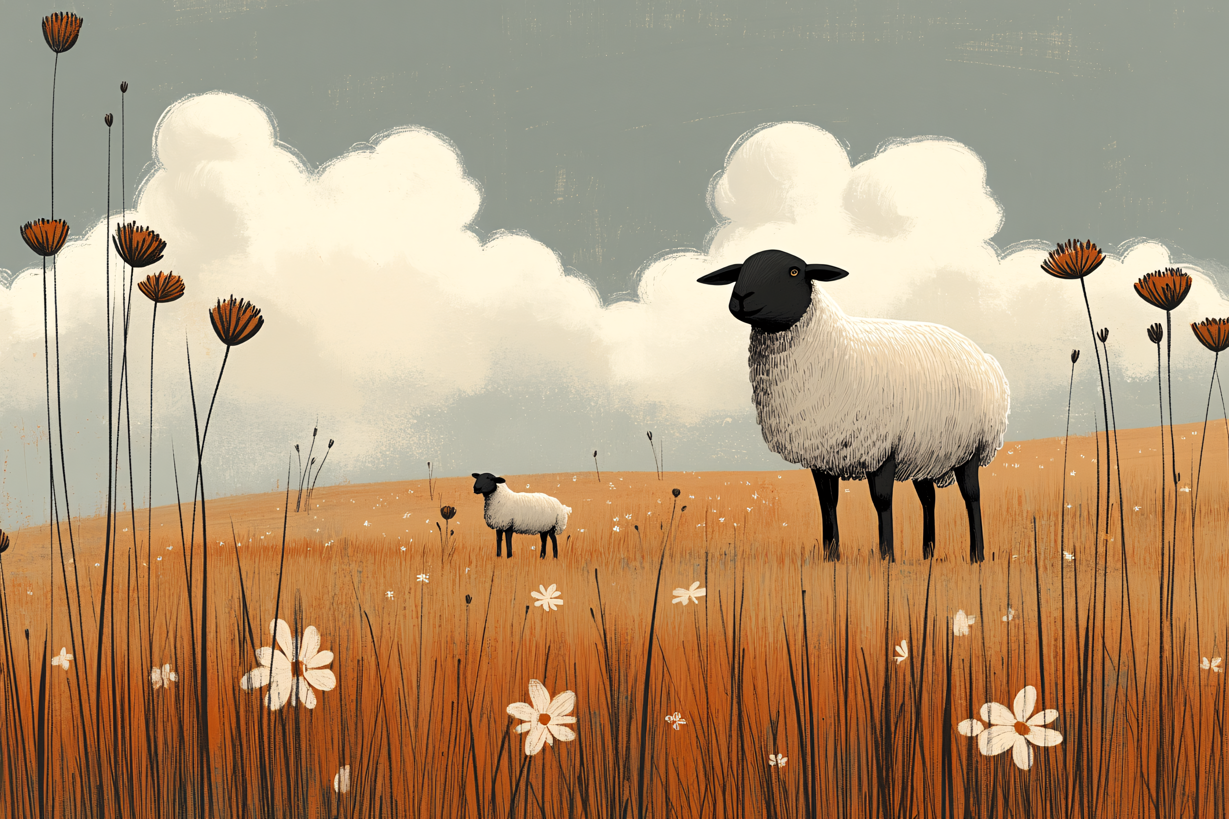 Sheep in a Meadow