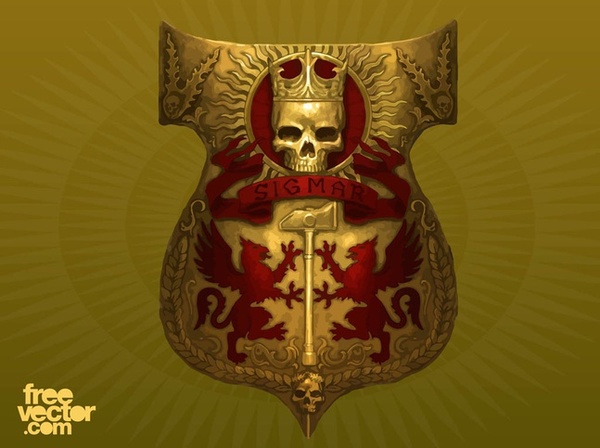 Shield With Skull Free Vector